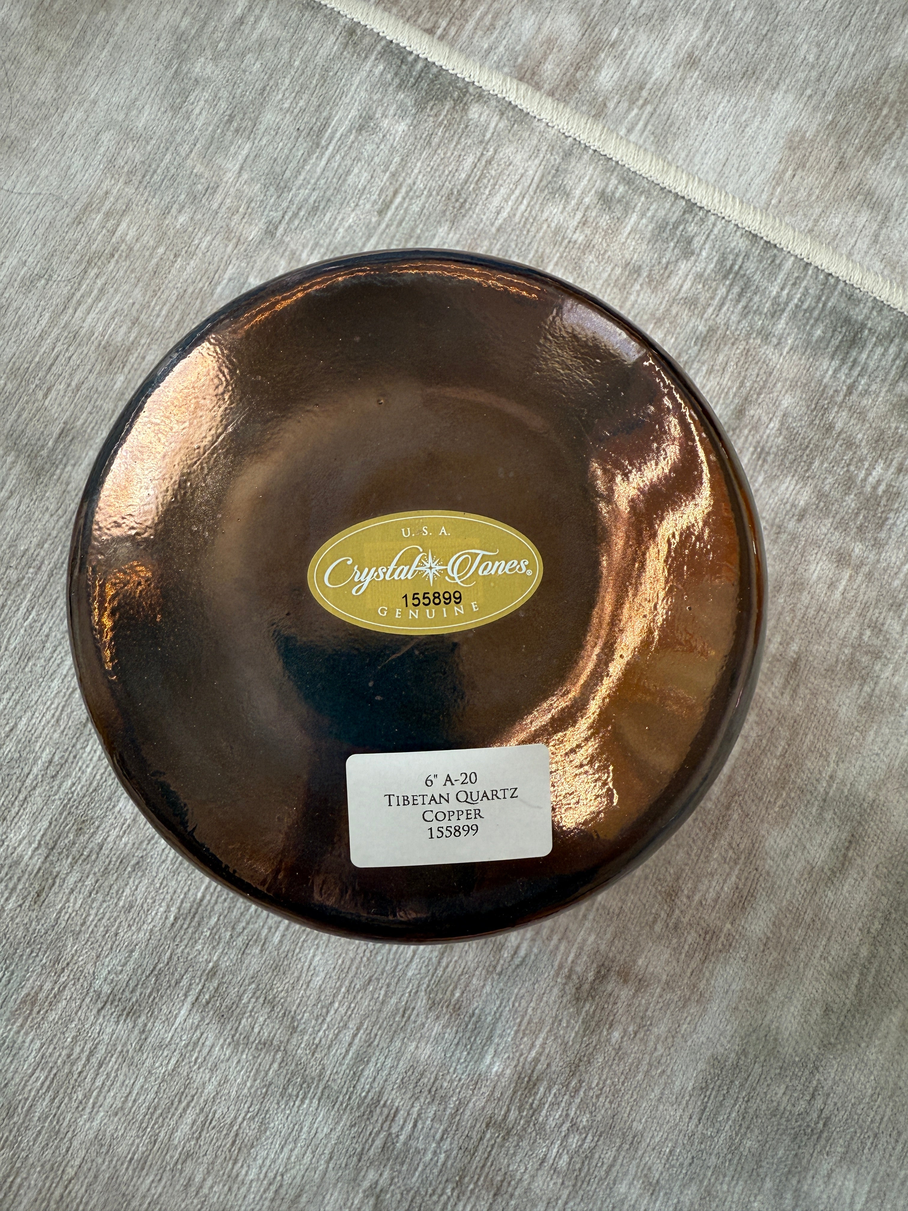 6" A-20 Tibetan Quartz Copper 155899 Crystal Tones® Alchemy Singing Bowl