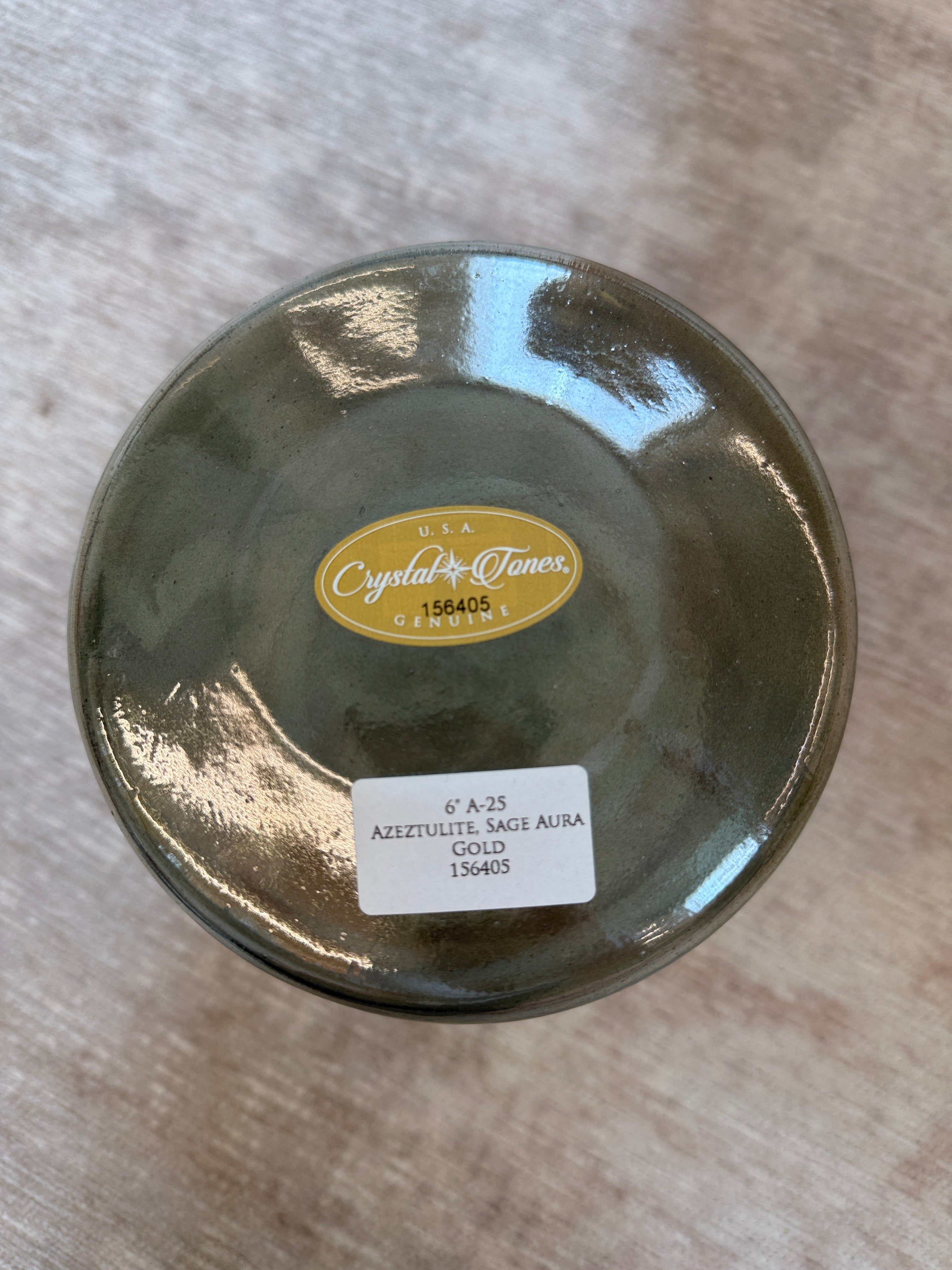 6" A-25 Azeztulite, Sage Aura Gold 156405 Crystal Tones® Alchemy Singing Bowl