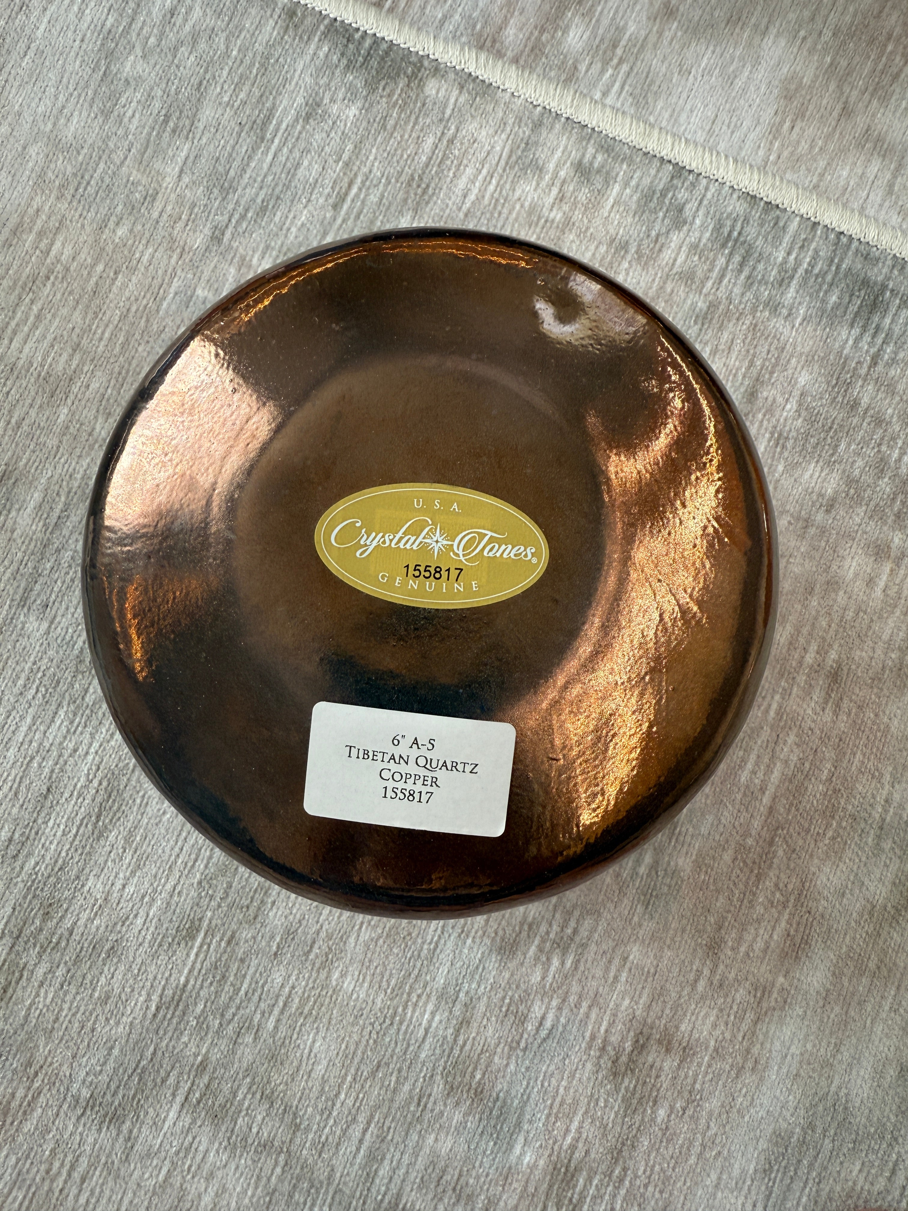 6" A-5 Tibetan Quartz Copper 155817 Crystal Tones® Alchemy Singing Bowl