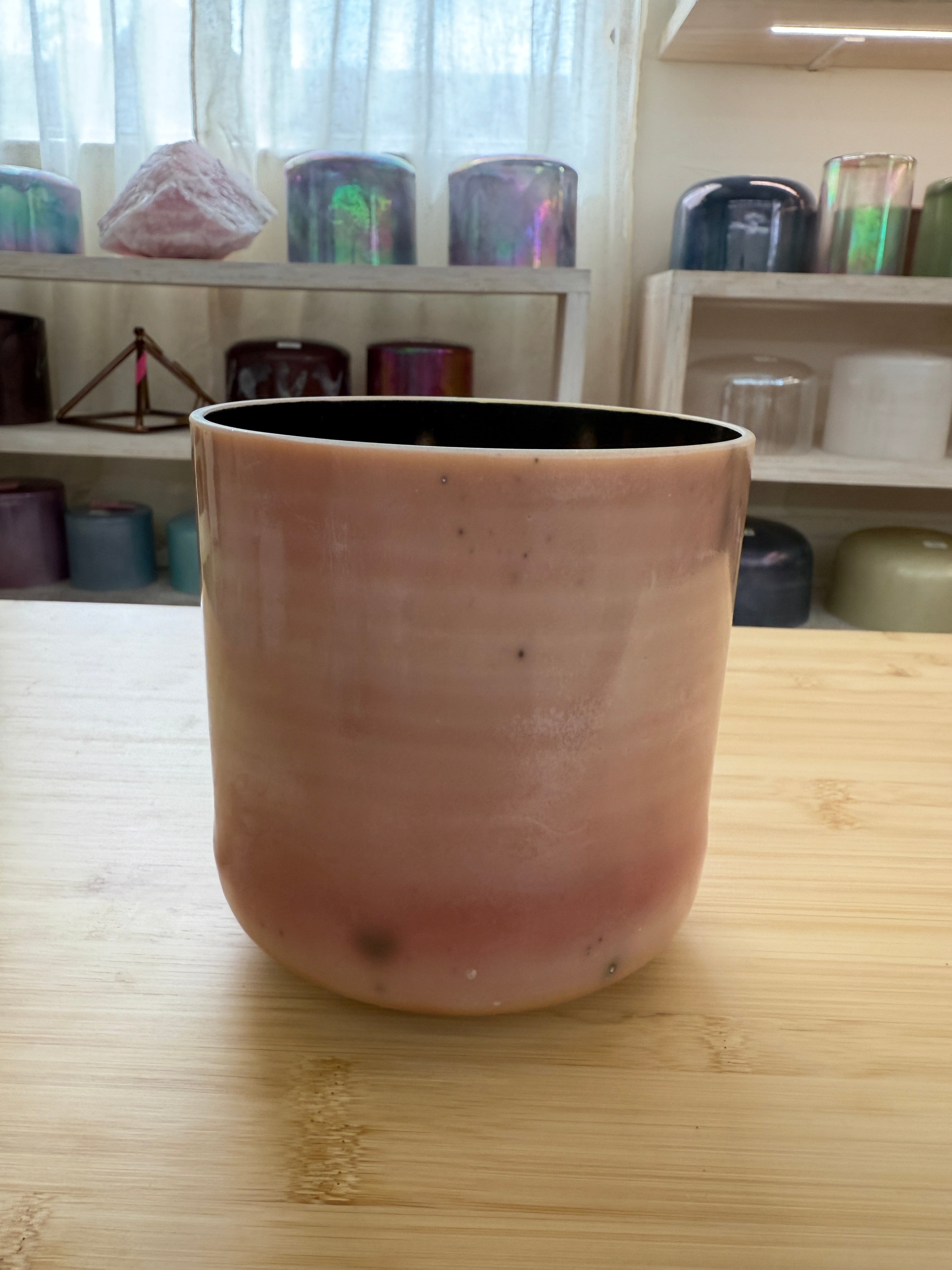 6" A#+20 Monroe-Utah Hot Springs, Tibetan Quartz Copper (Inside), Celestial Rings 159537 Crystal Tones® Alchemy Crystal Bowl