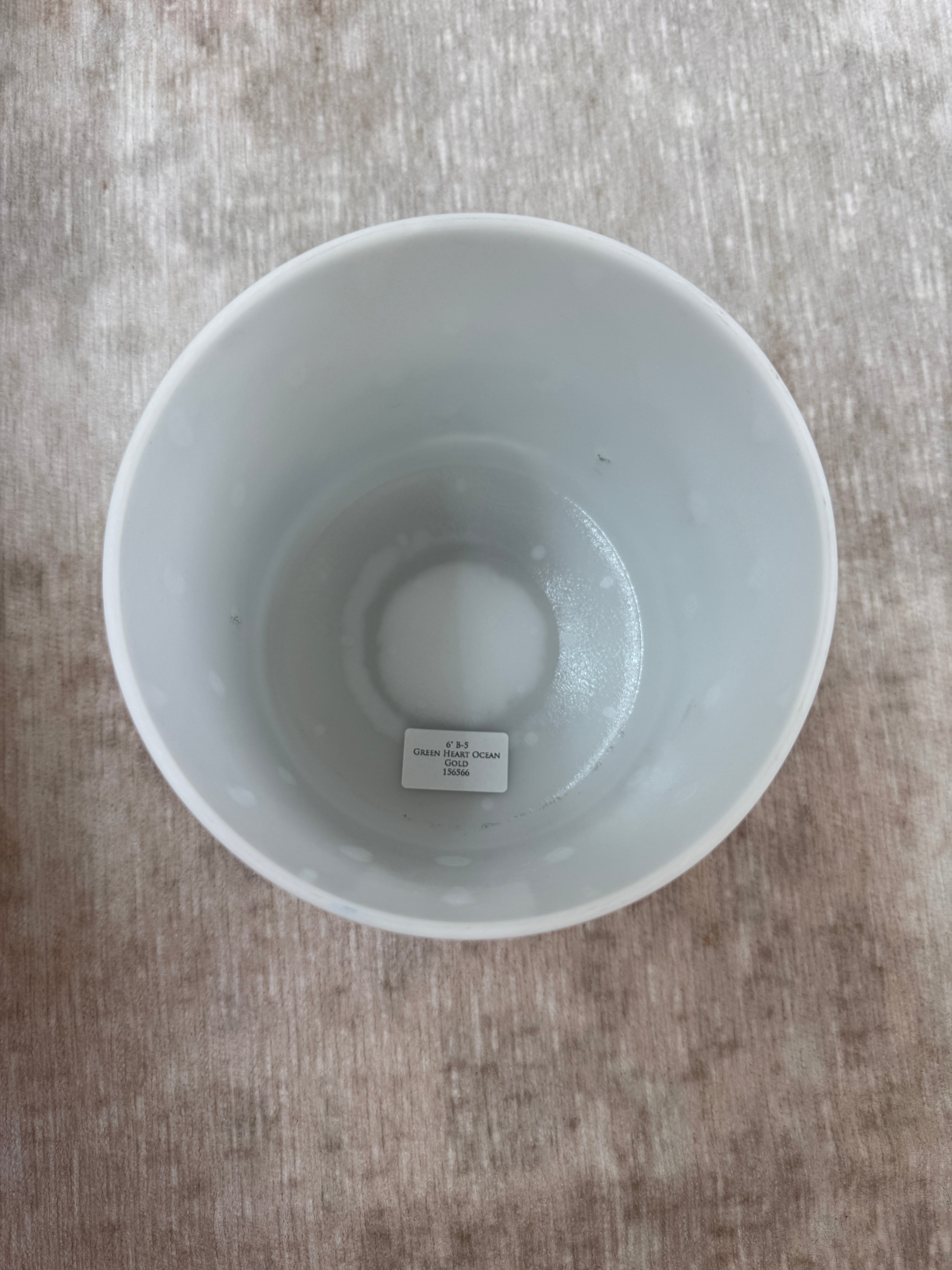 6" B-5 Green Heart Ocean Gold 156566 Crystal Tones® Alchemy Singing Bowl