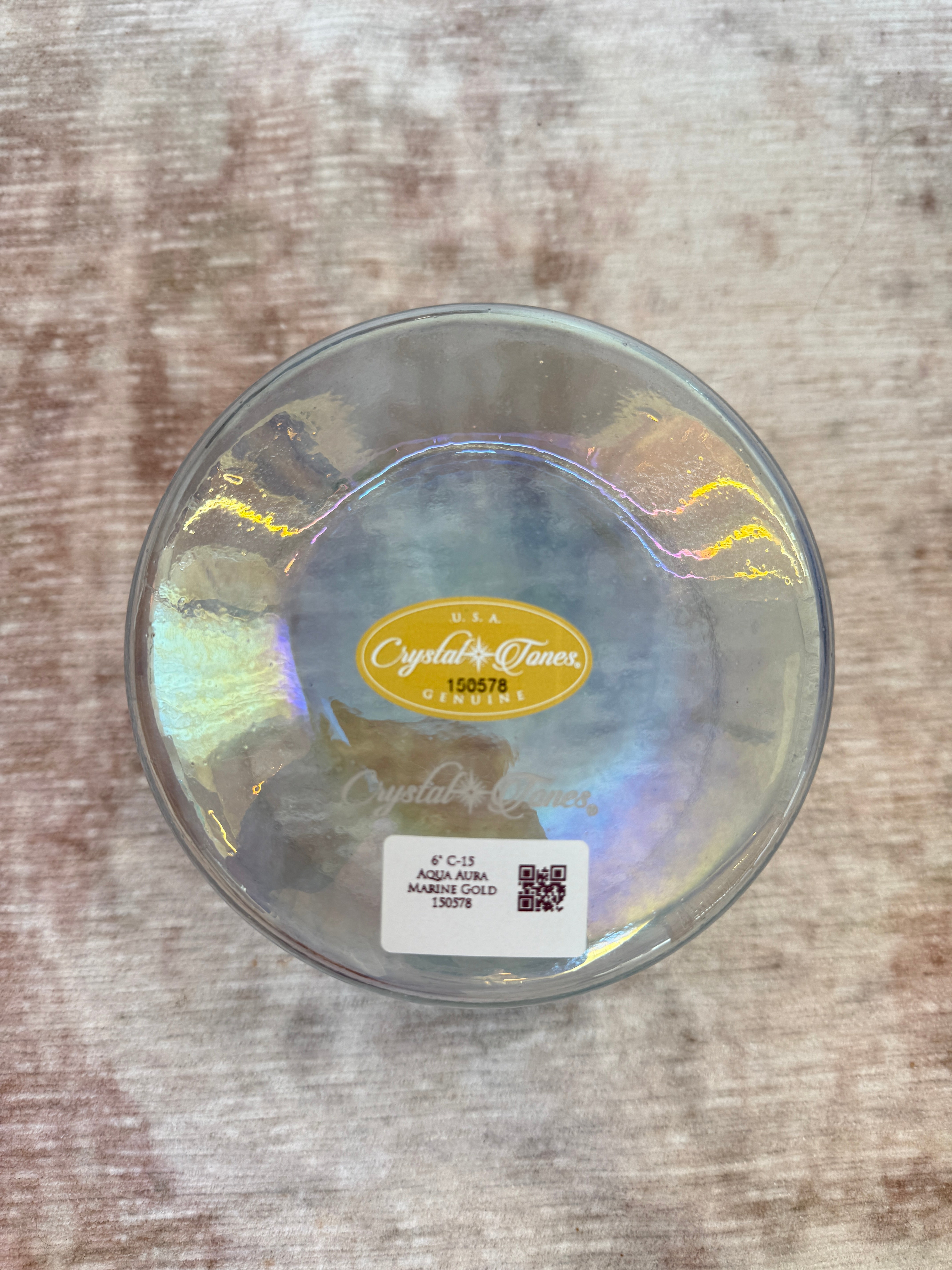 6" C-15 Aqua Aura Marine Gold 150578 Crystal Tones® Alchemy Singing Bowl