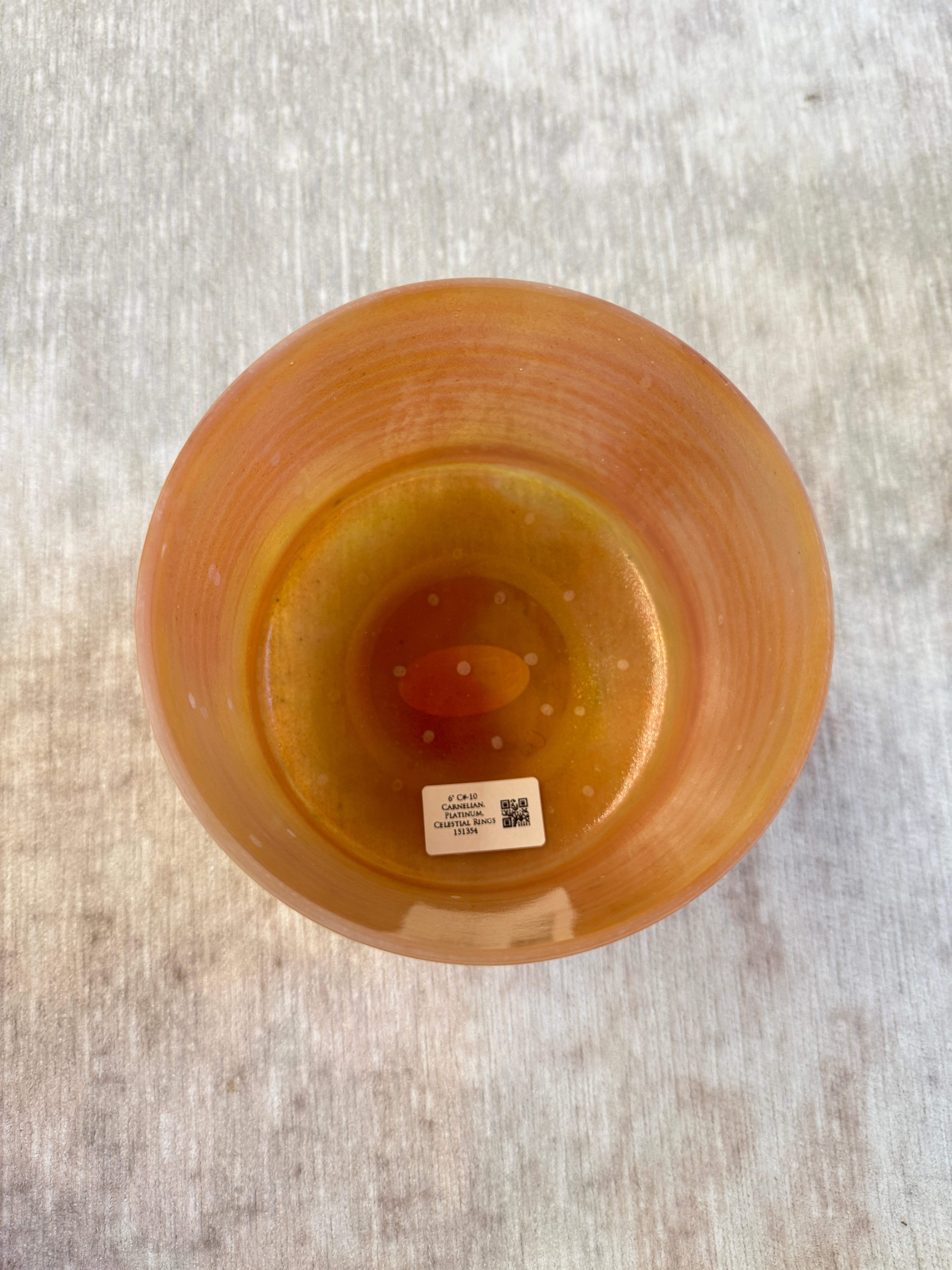6" C#-10 Carnelian, Platinum, Celestial Rings 151354 Crystal Tones® Alchemy Singing Bowl