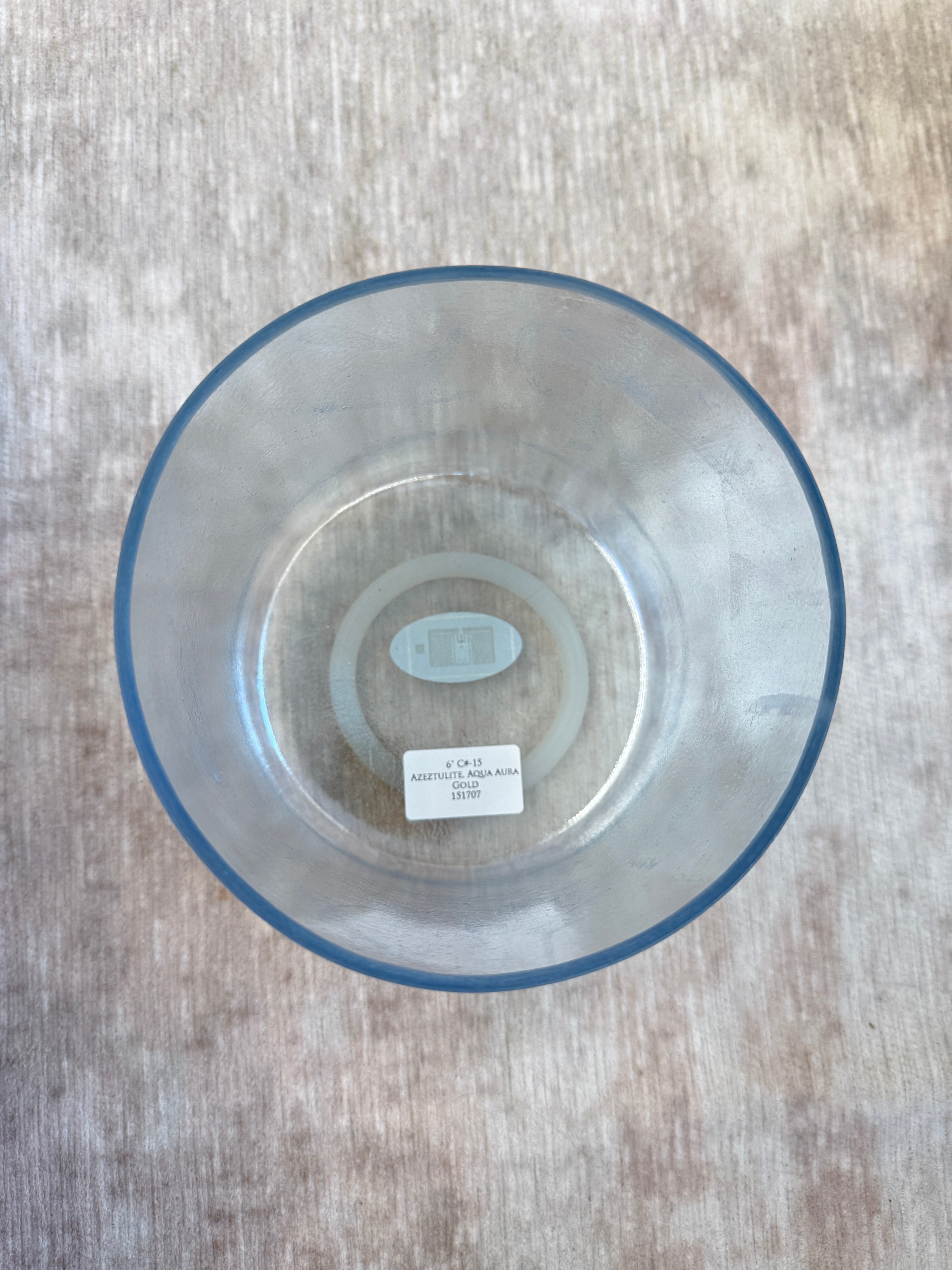 6" C#-15 Azeztulite, Aqua Aura Gold 151707 Crystal Tones® Alchemy Singing Bowl