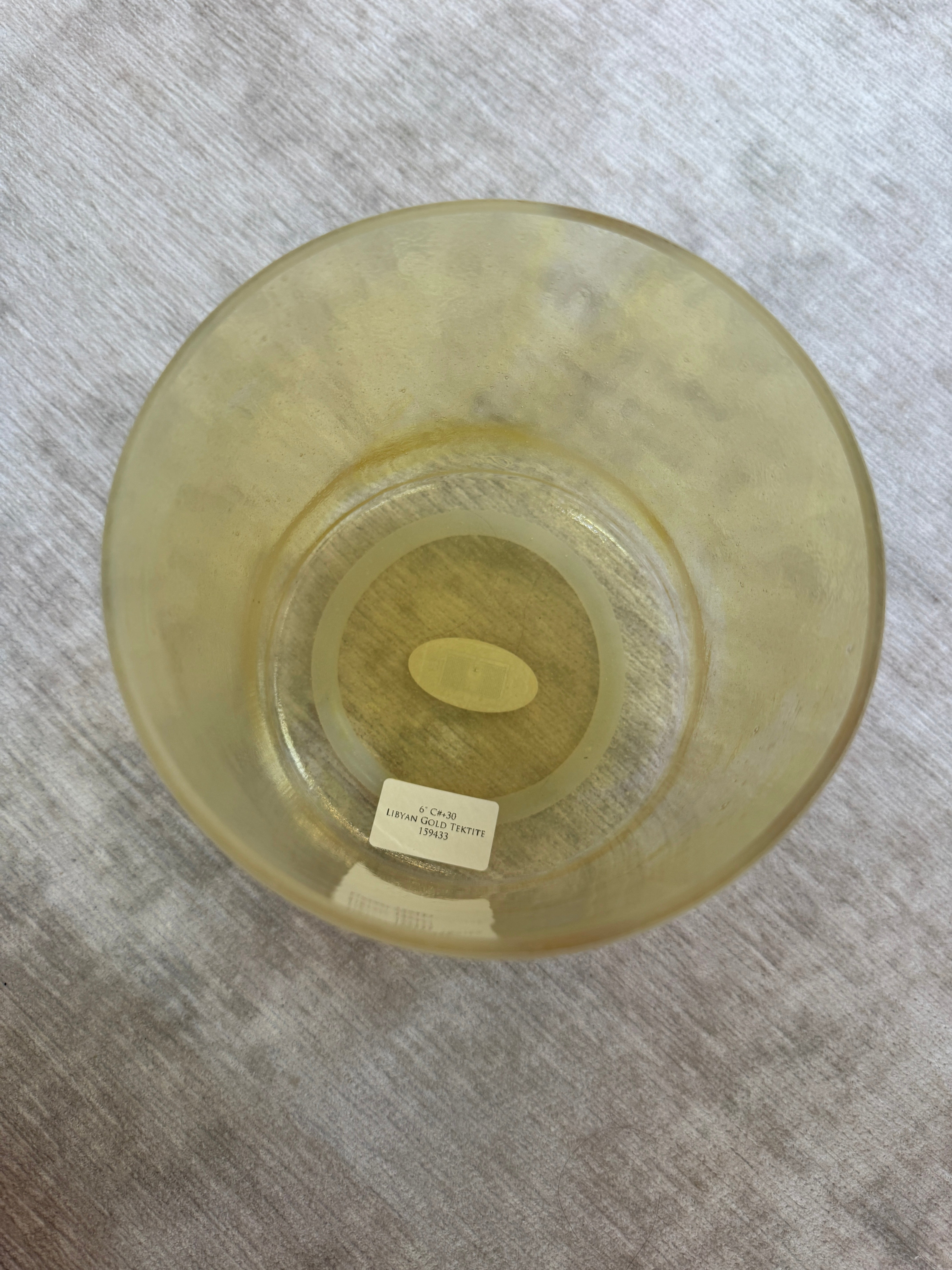 6" C#+30 Libyan Gold Tektite 159433 Crystal Tones® Alchemy Singing Bowl