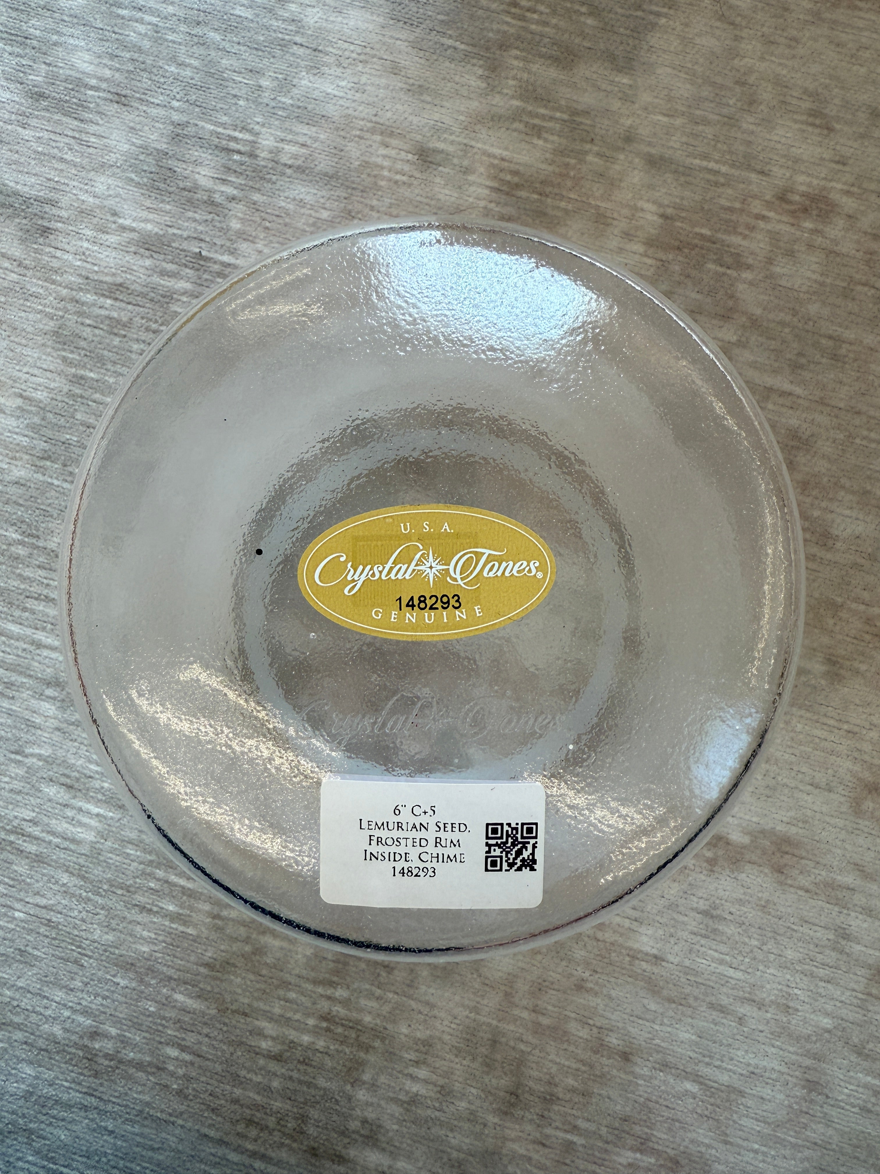 6" C+5 Lemurian Seed, Frosted Rim Inside, Chime 148293 Crystal Tones® Alchemy Singing Bowl