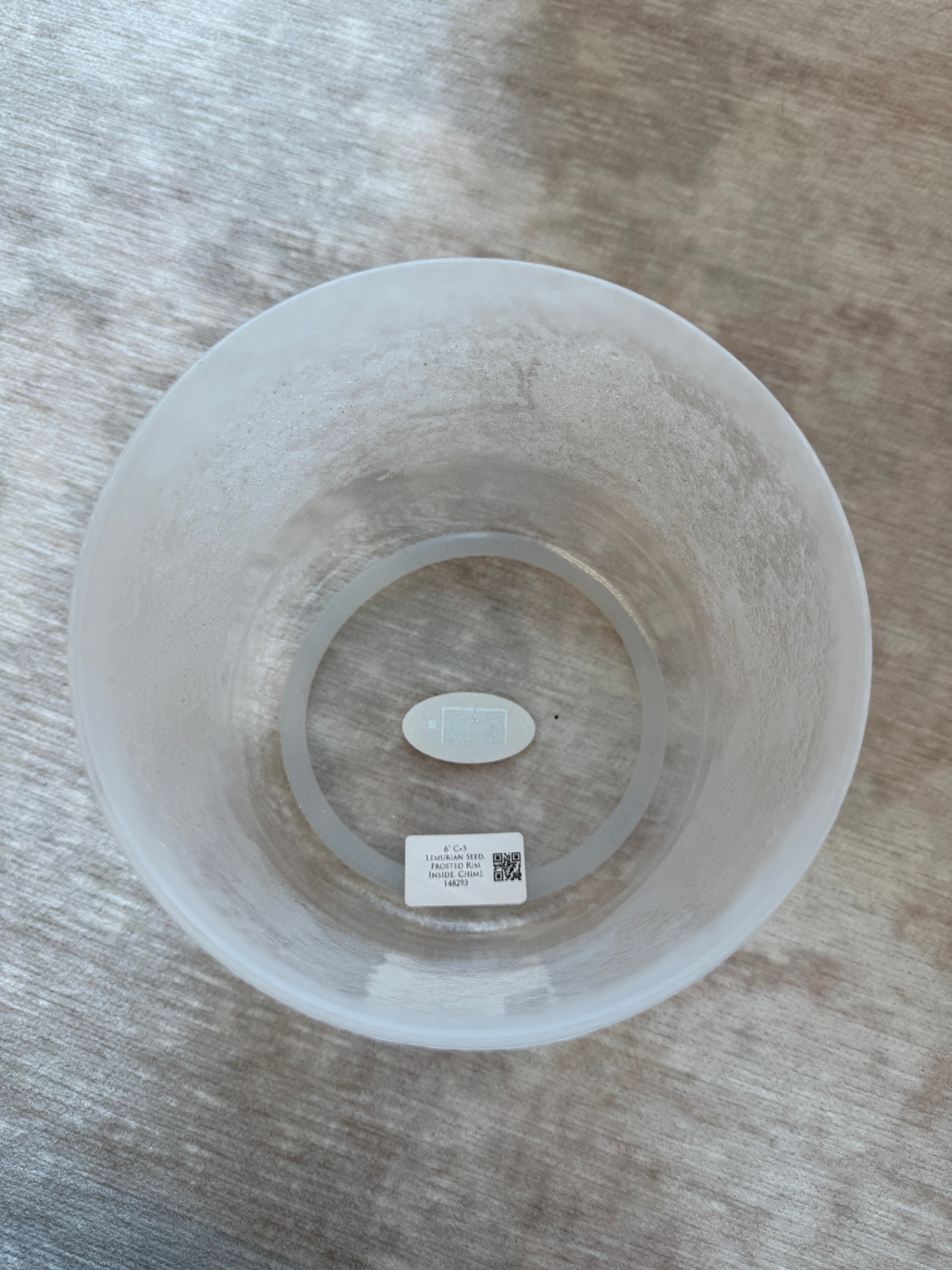 6" C+5 Lemurian Seed, Frosted Rim Inside, Chime 148293 Crystal Tones® Alchemy Singing Bowl