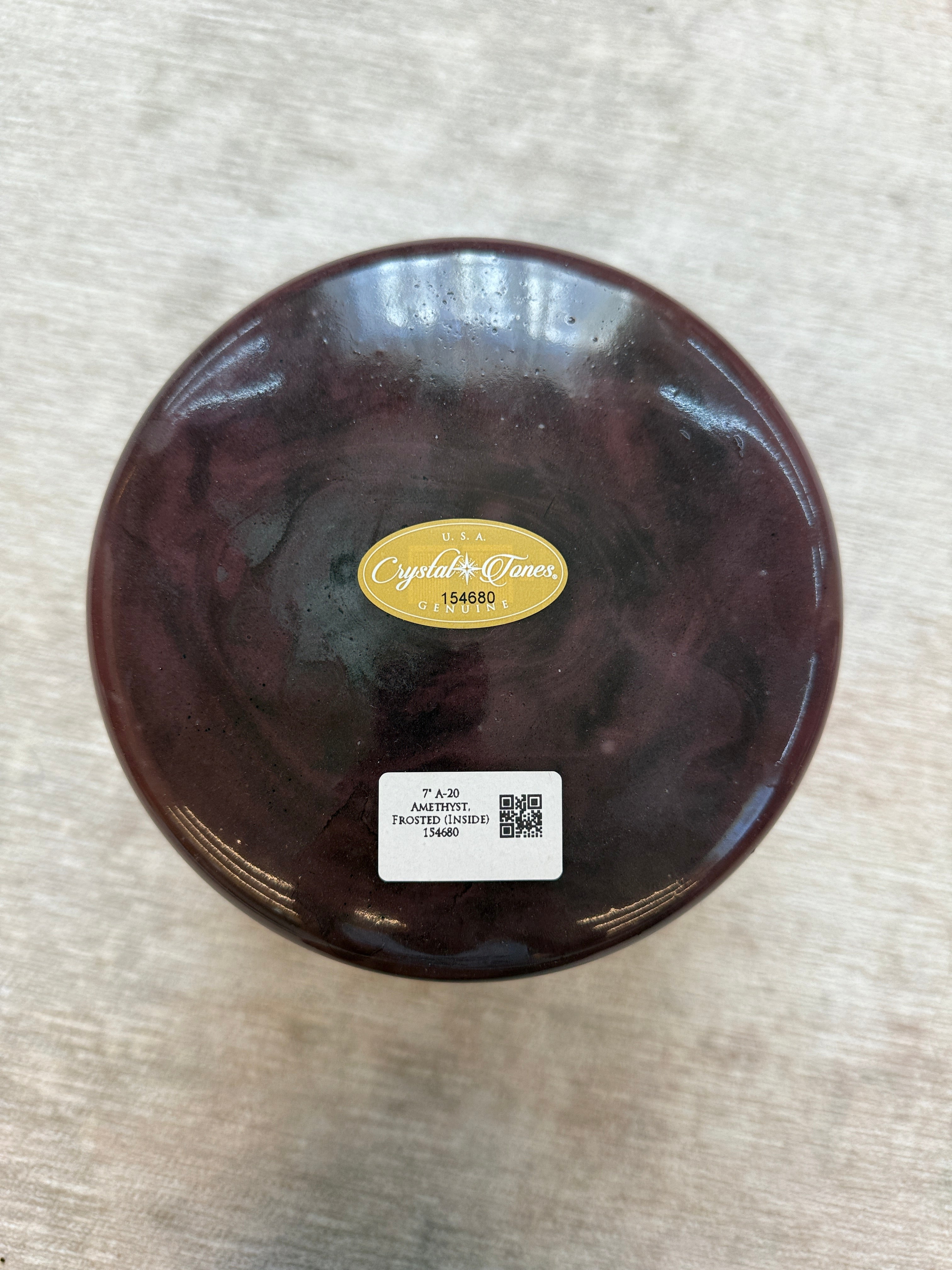 7" A-20 Amethyst, Frosted (Inside) 154680 Crystal Tones® Alchemy Singing Bowl