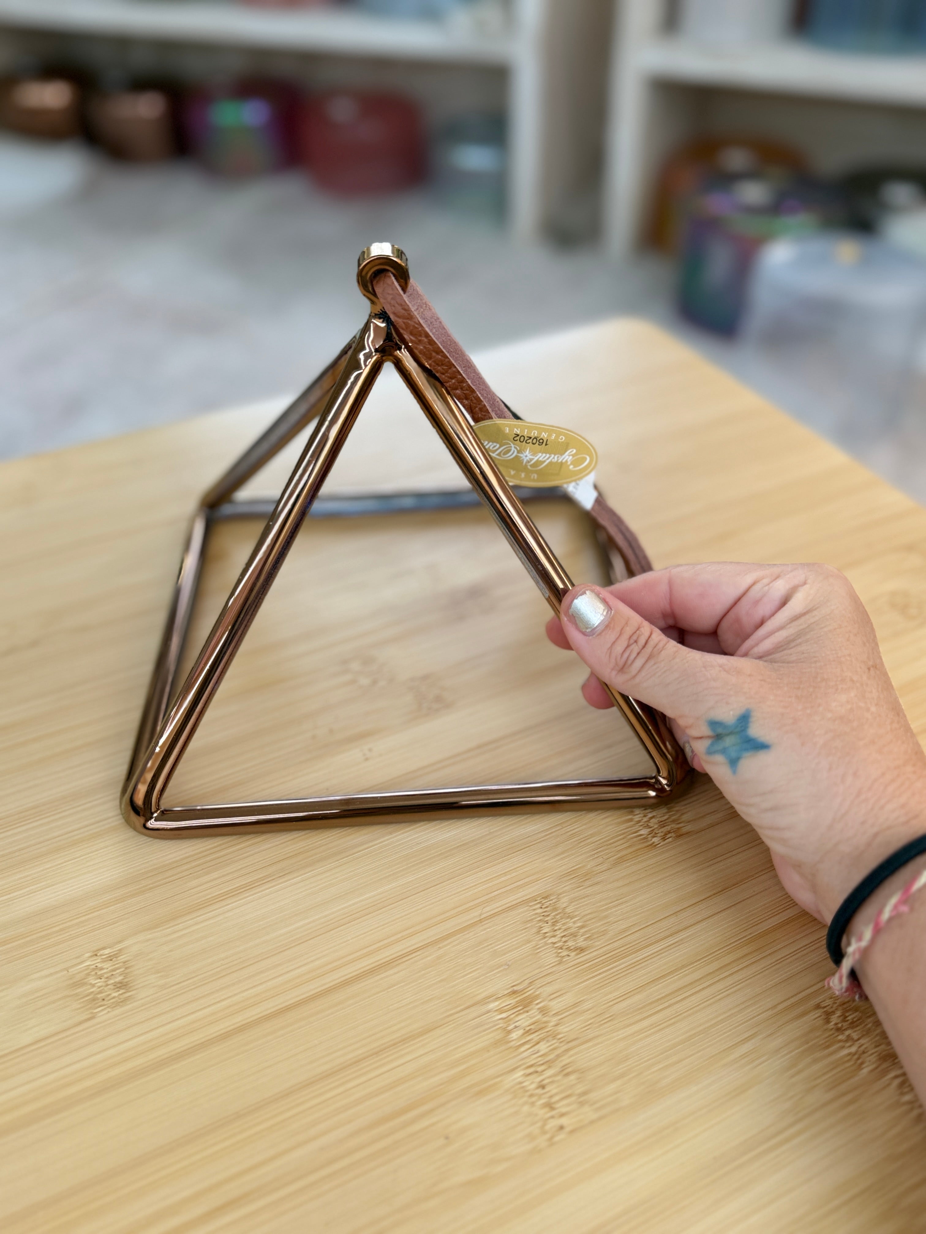 7" A-30 Tibetan Quartz Copper 160202 Crystal Tones® Alchemy Singing Pyramid