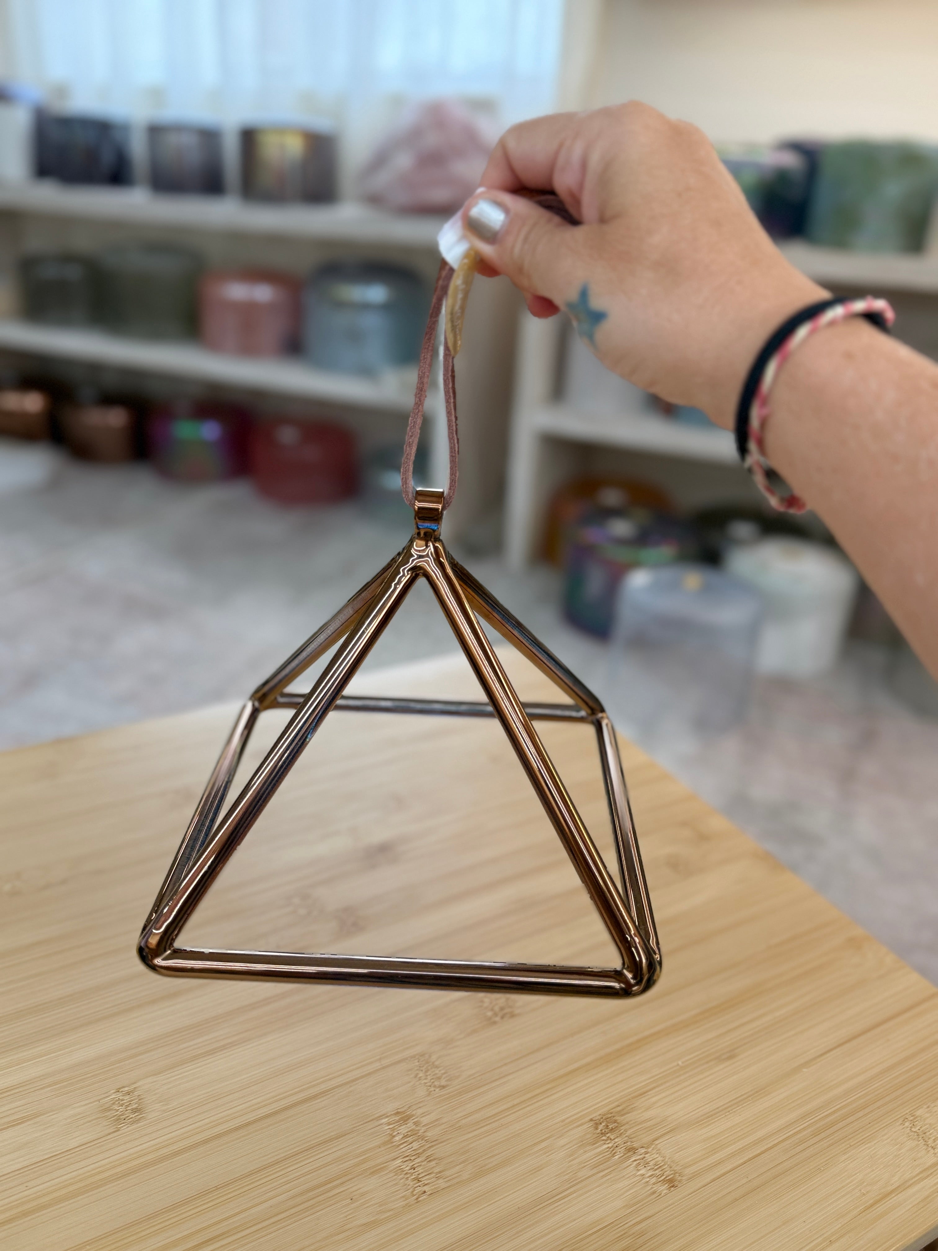 7" A-30 Tibetan Quartz Copper 160202 Crystal Tones® Alchemy Singing Pyramid