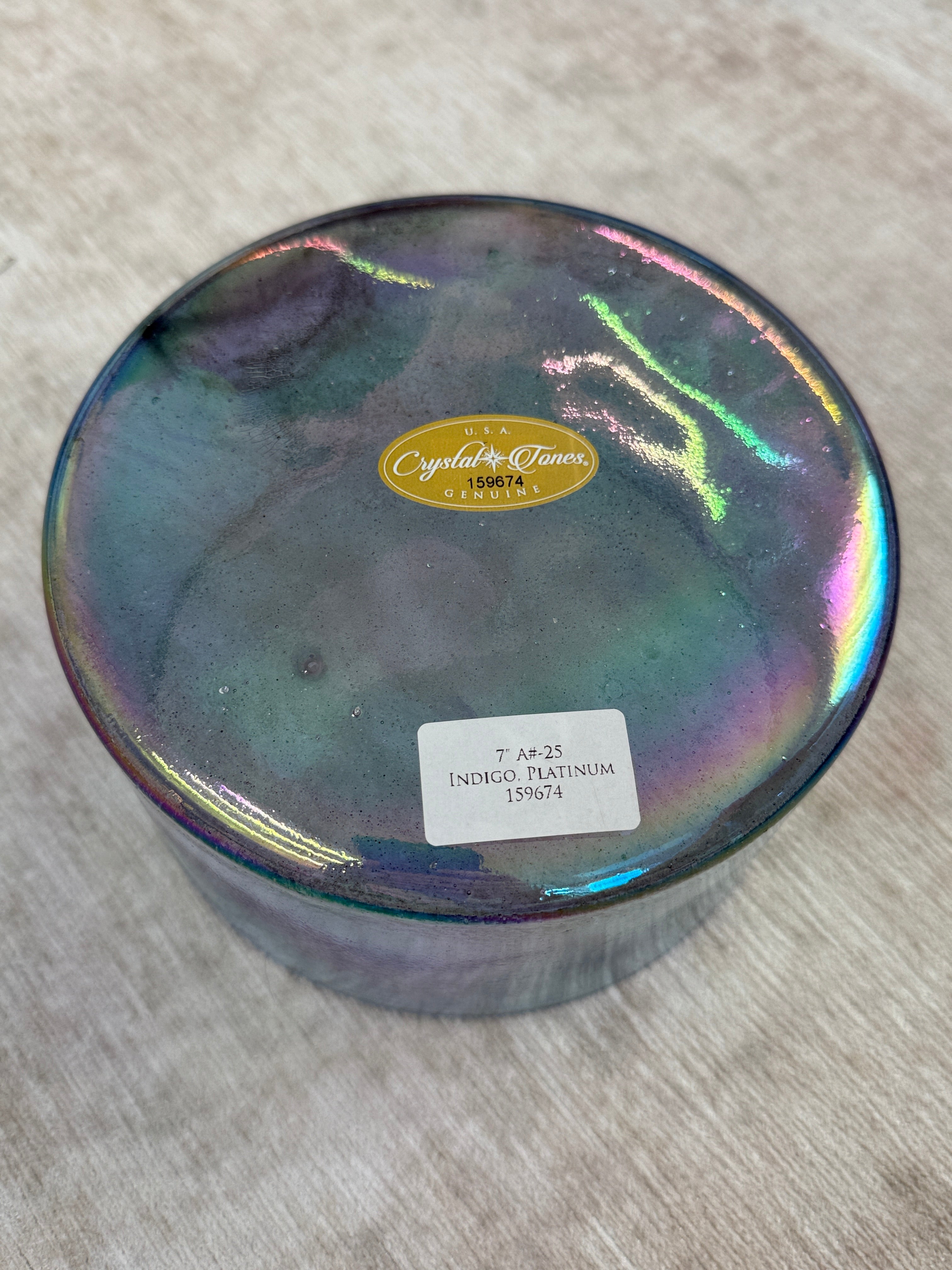 7" A#-25 Indigo, Platinum 159674 Crystal Tones® Alchemy Singing Bowl