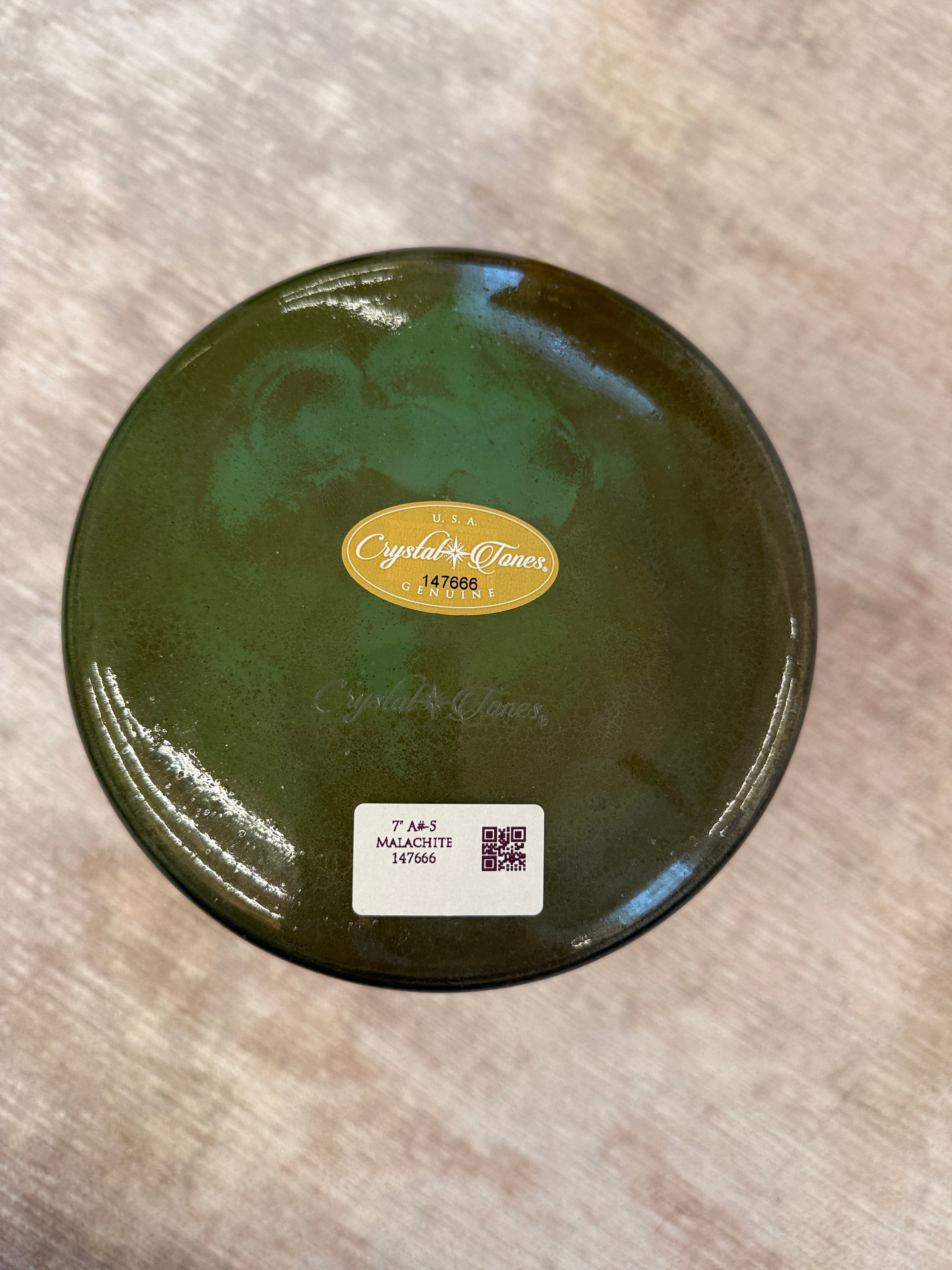 7" A#-5 Malachite 147666 Crystal Tones® Alchemy Crystal Bowl