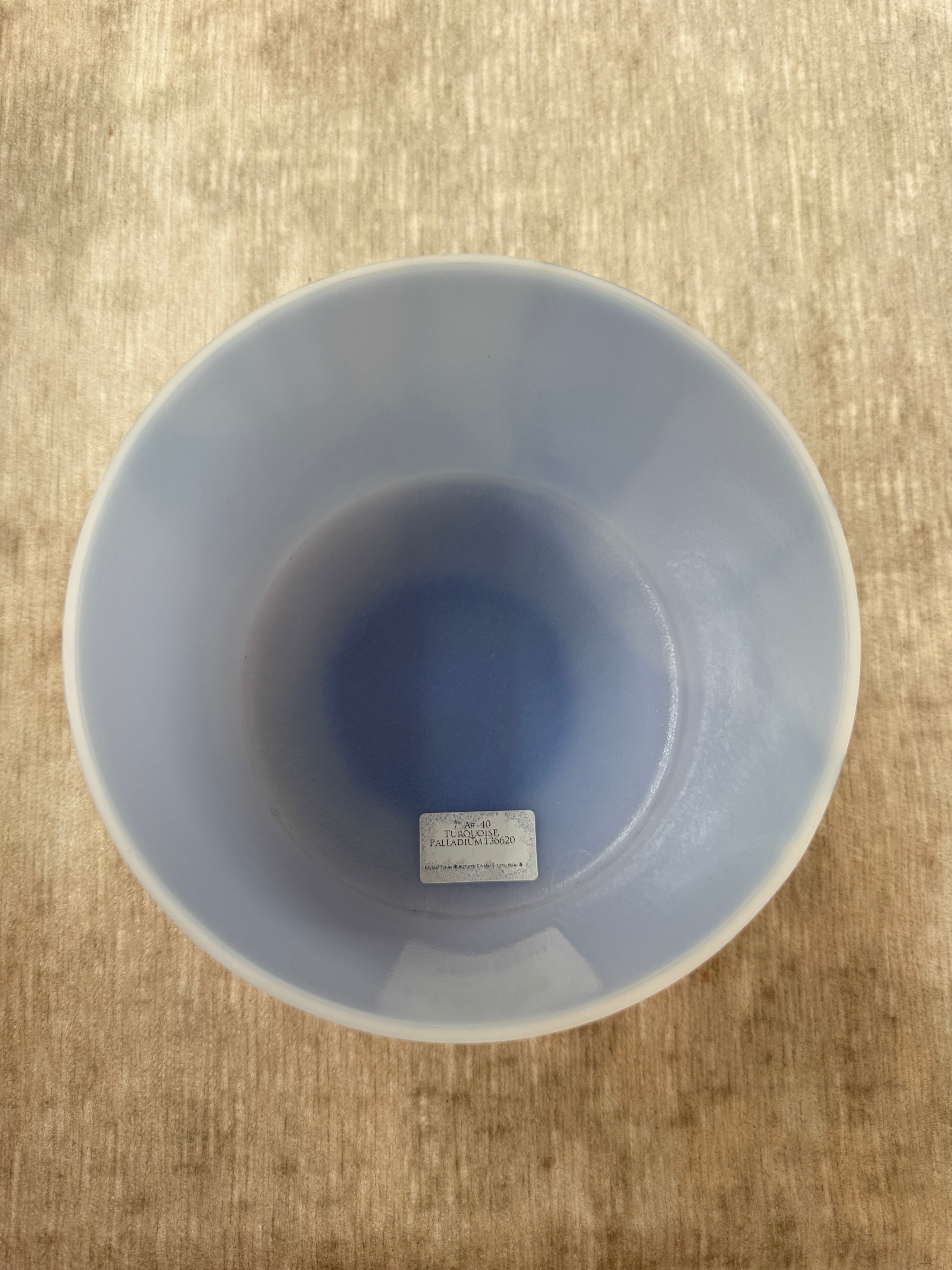 7" A#+40 Turquoise, Palladium 136620 Crystal Tones® Alchemy Singing Bowl