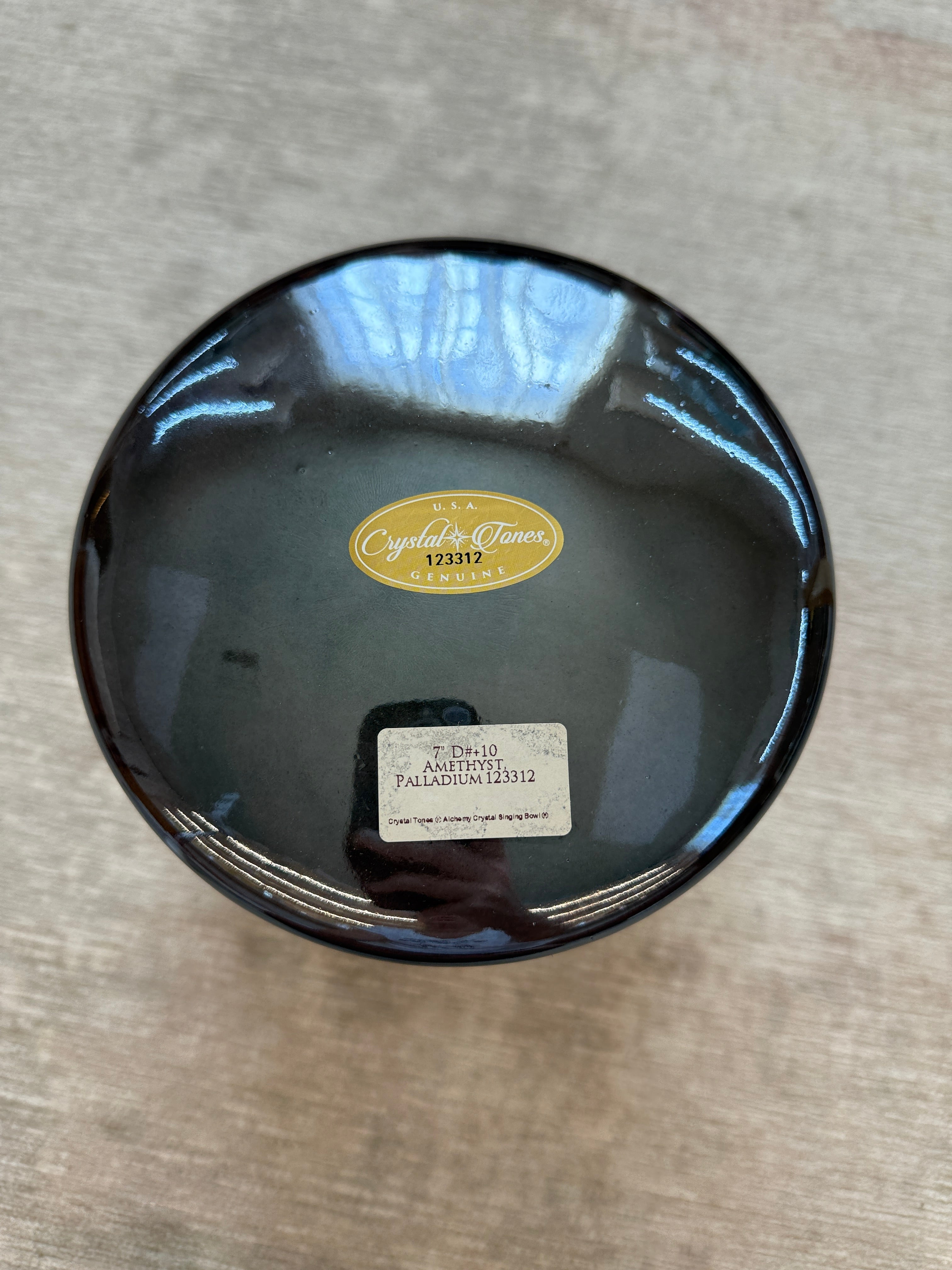 7" D#+10 Amethyst, Palladium 123312 Crystal Tones® Alchemy Singing Bowl