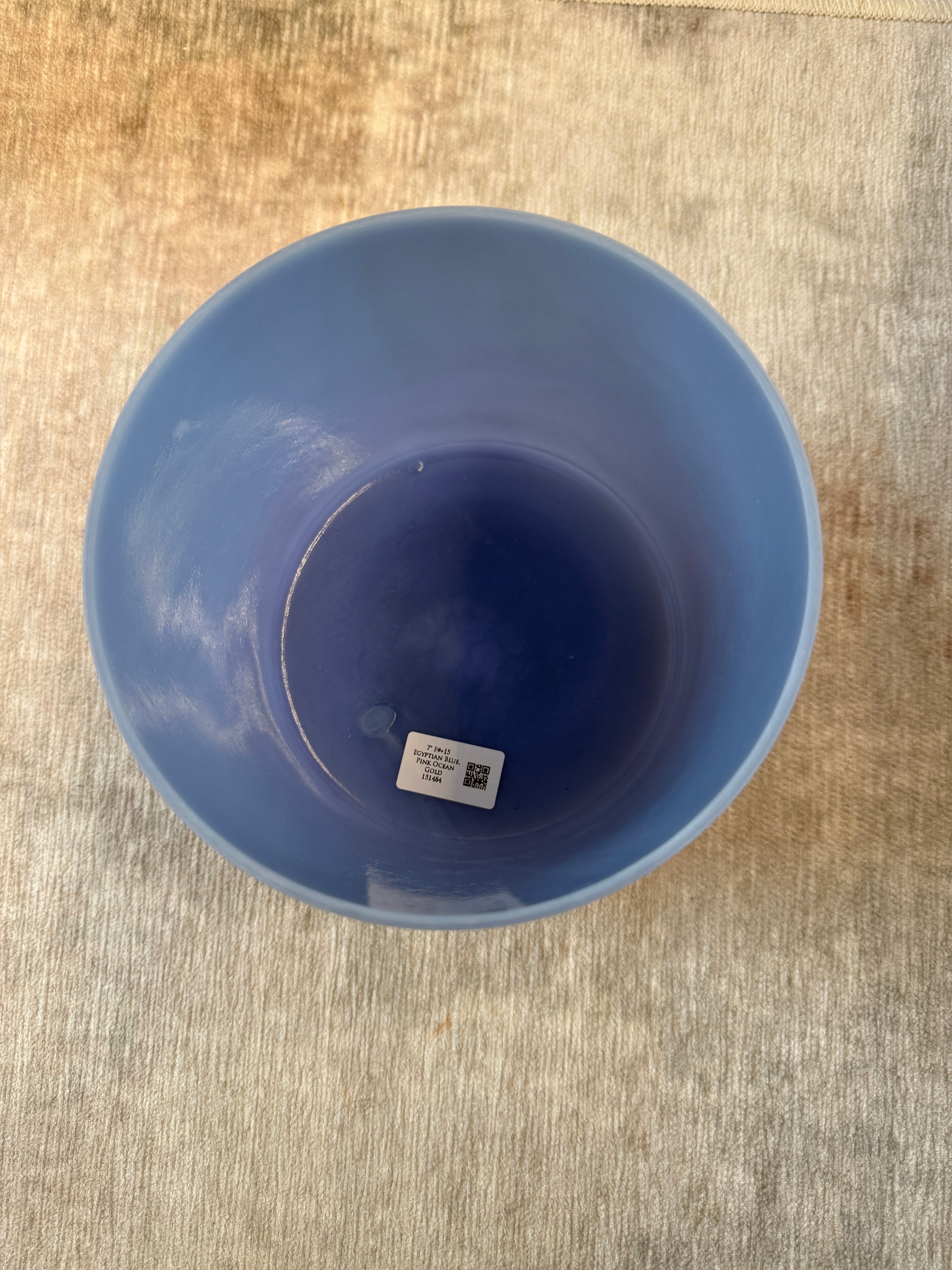 7" F#+15 Egyptian Blue, Pink Ocean Gold 151484 Crystal Tones® Alchemy Singing Bowl