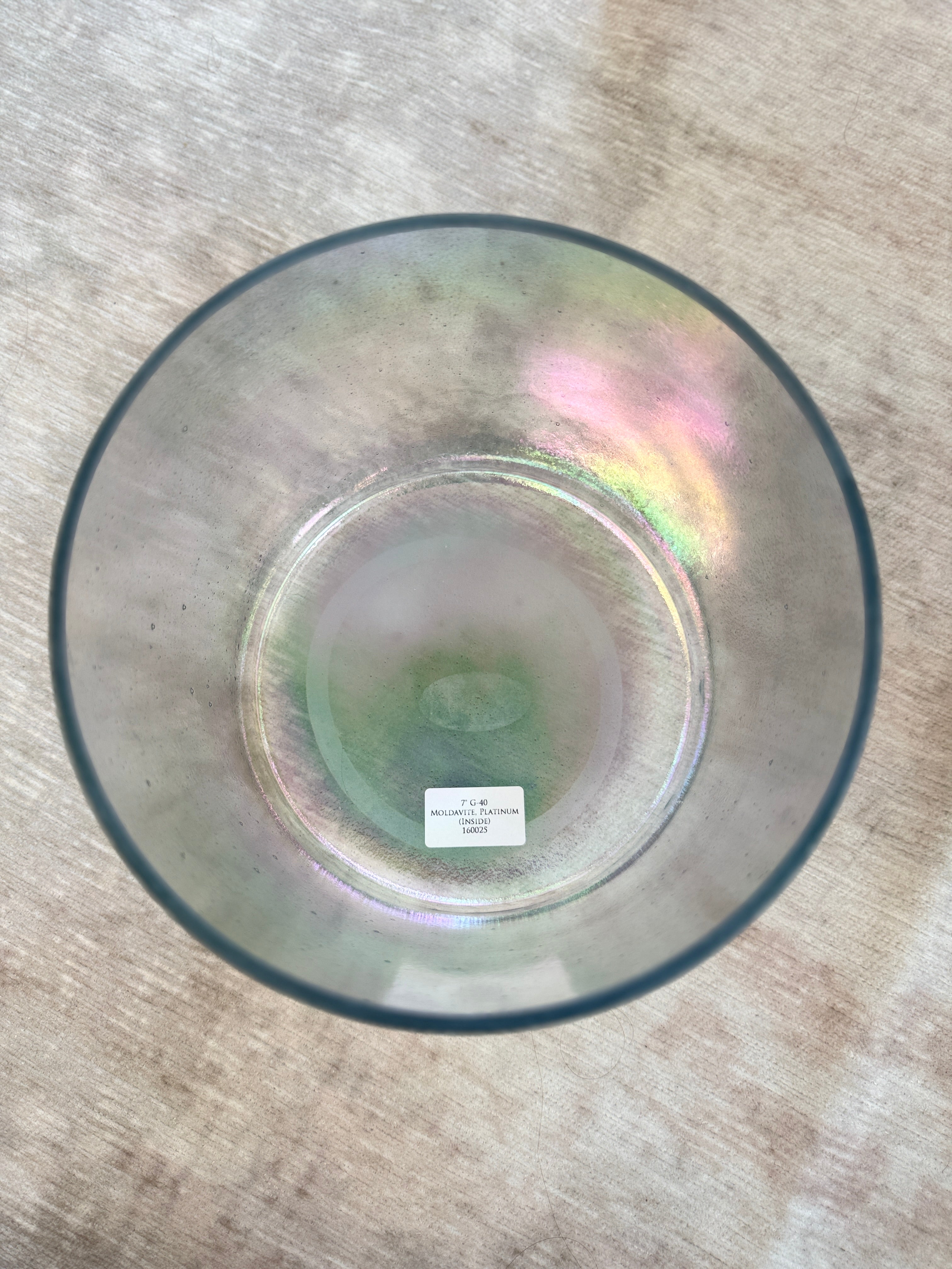7" G-40 Moldavite, Platinum (Inside) 160025 Crystal Tones® Alchemy Crystal Bowl
