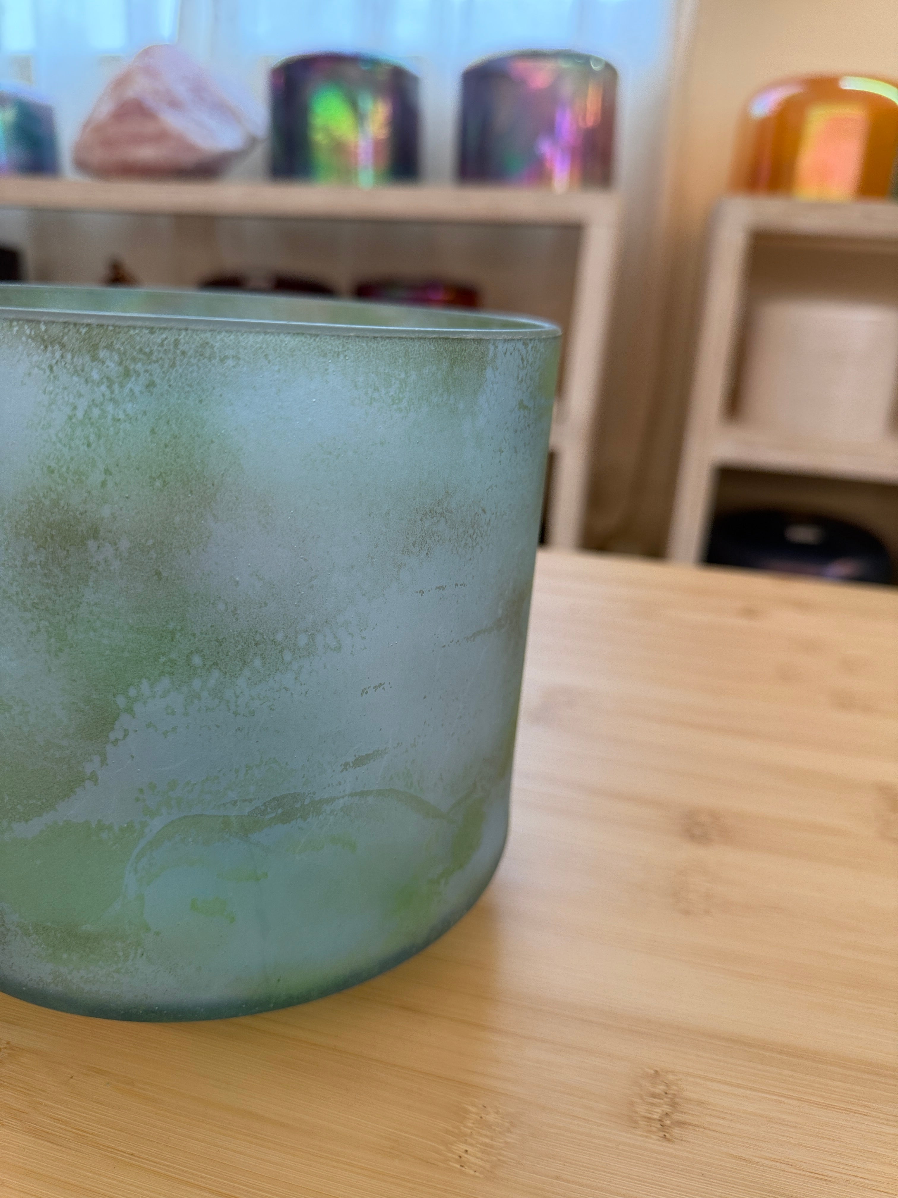 7" G#+10 Malachite, Platinum (Inside), Frosted 153494 Crystal Tones® Alchemy Singing Bowl