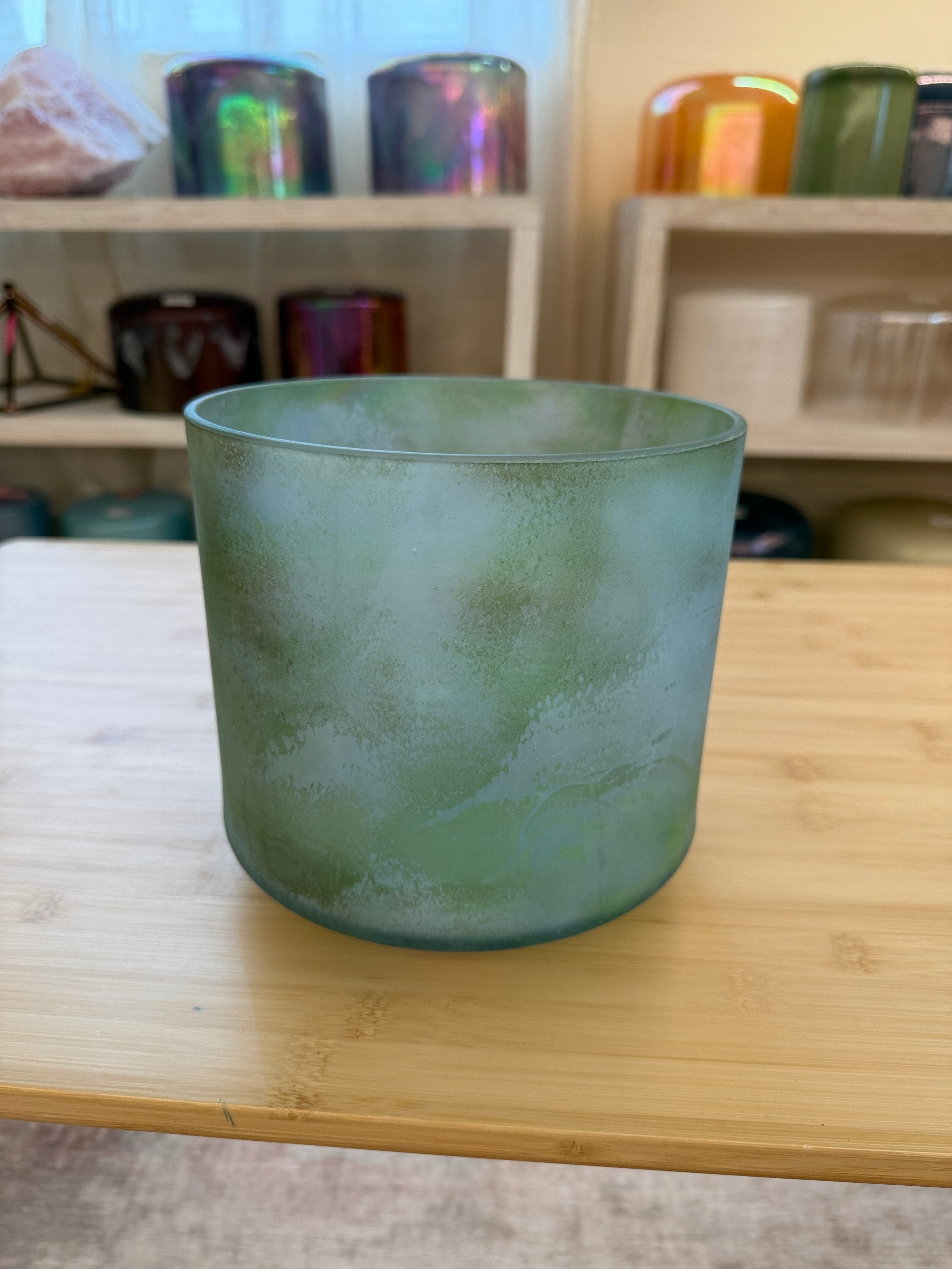7" G#+10 Malachite, Platinum (Inside), Frosted 153494 Crystal Tones® Alchemy Singing Bowl