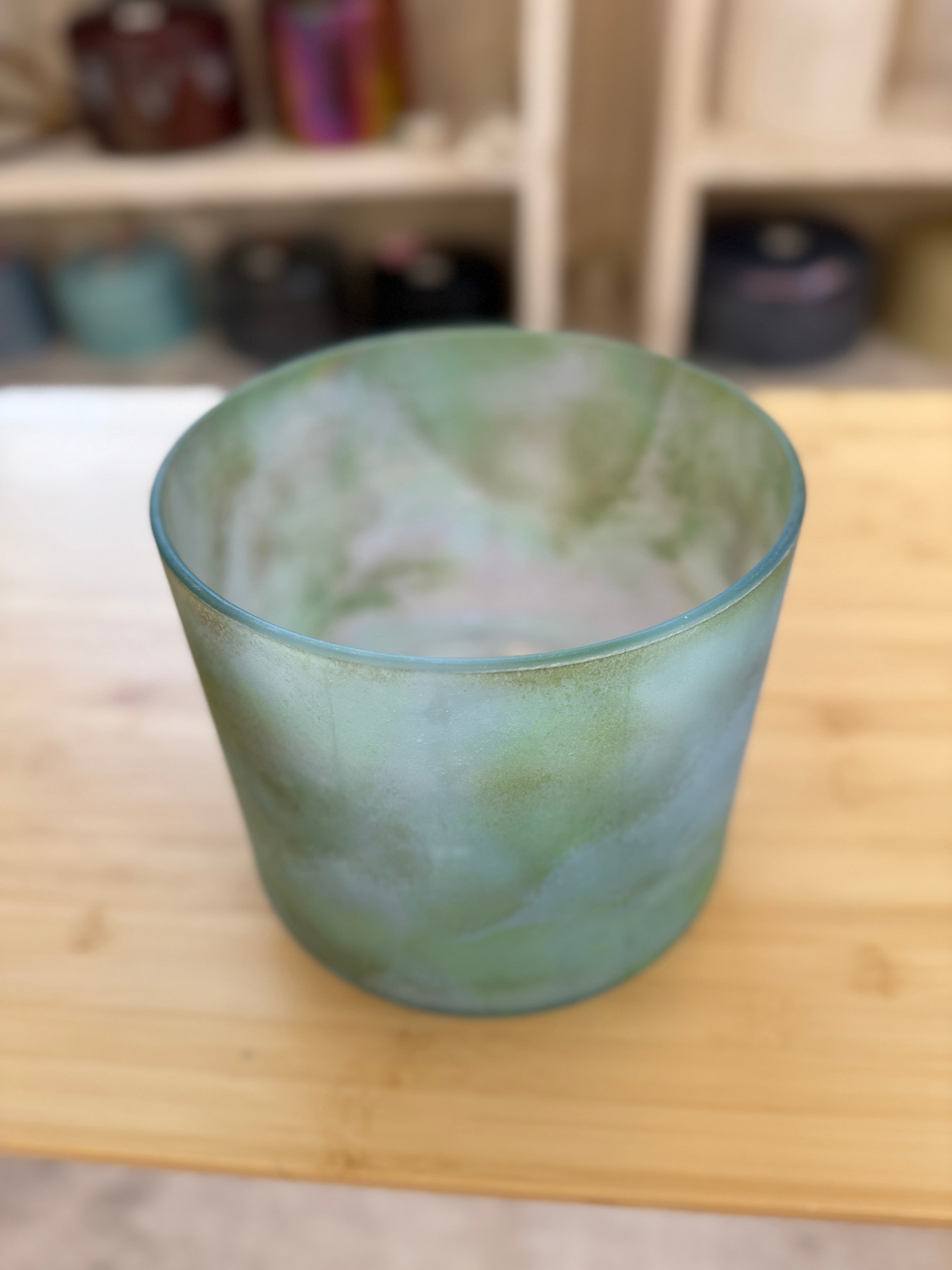 7" G#+10 Malachite, Platinum (Inside), Frosted 153494 Crystal Tones® Alchemy Singing Bowl