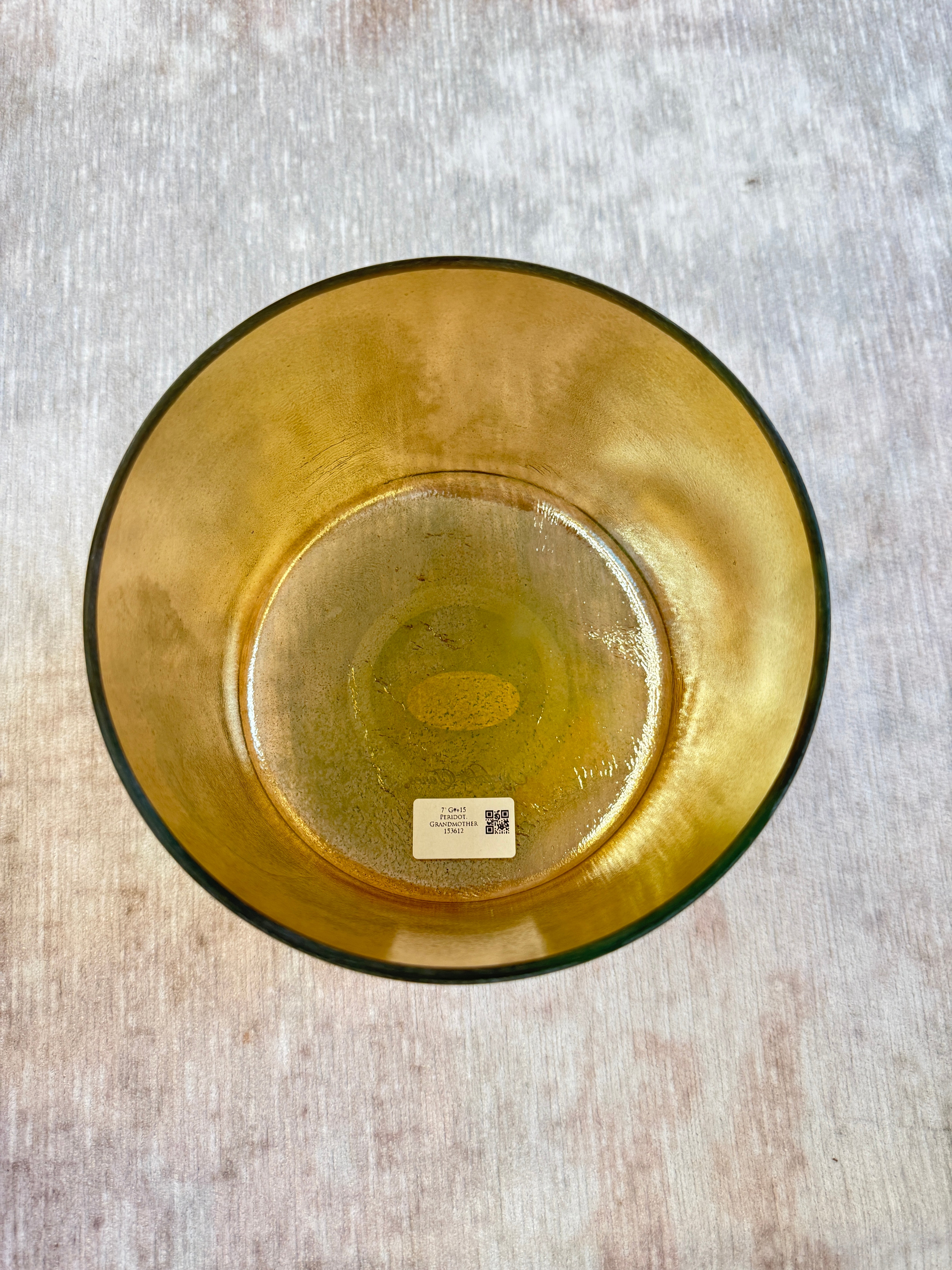 7" G#+15 Peridot, Grandmother 153612 Crystal Tones® Alchemy Singing Bowl