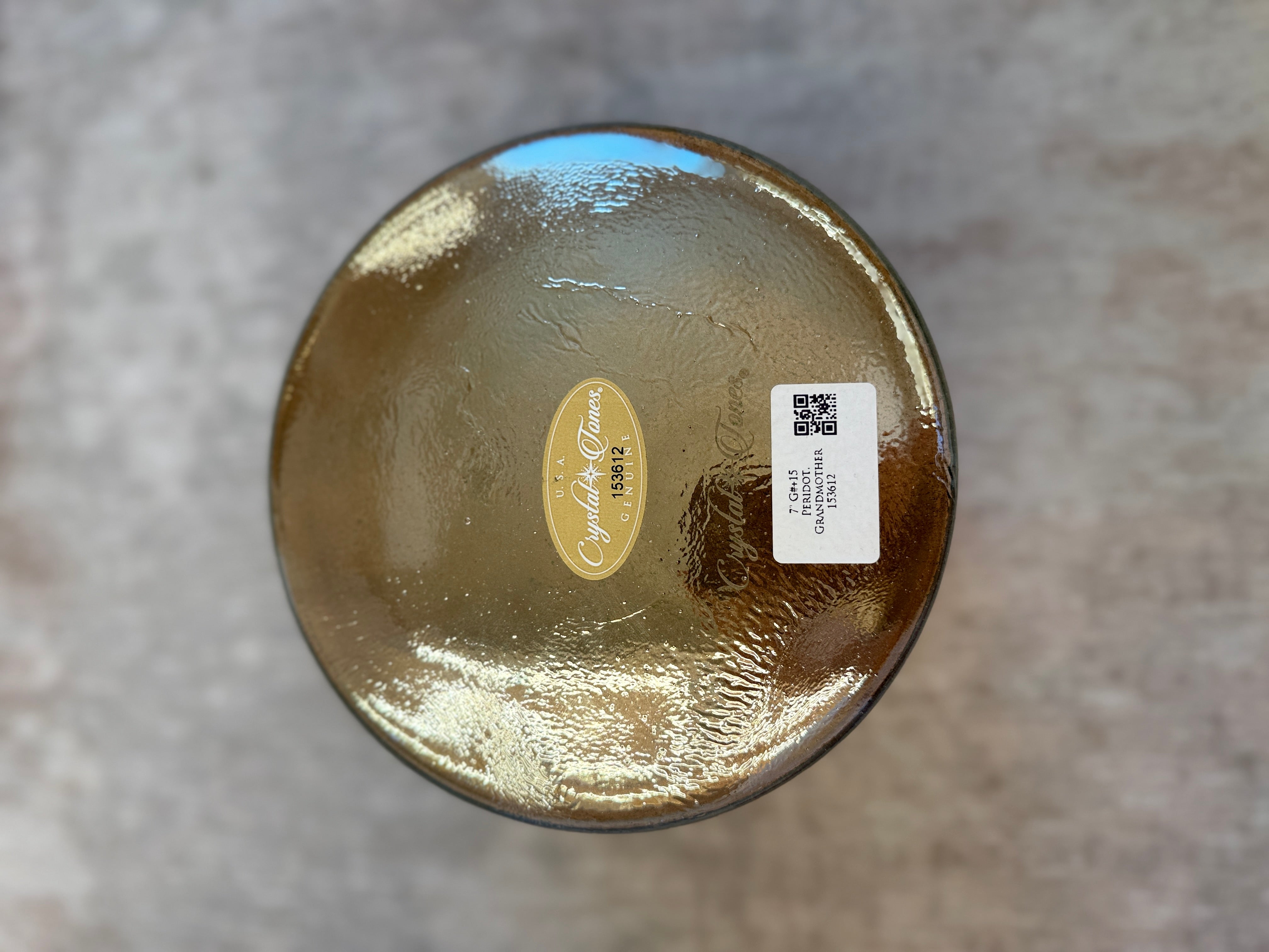 7" G#+15 Peridot, Grandmother 153612 Crystal Tones® Alchemy Singing Bowl