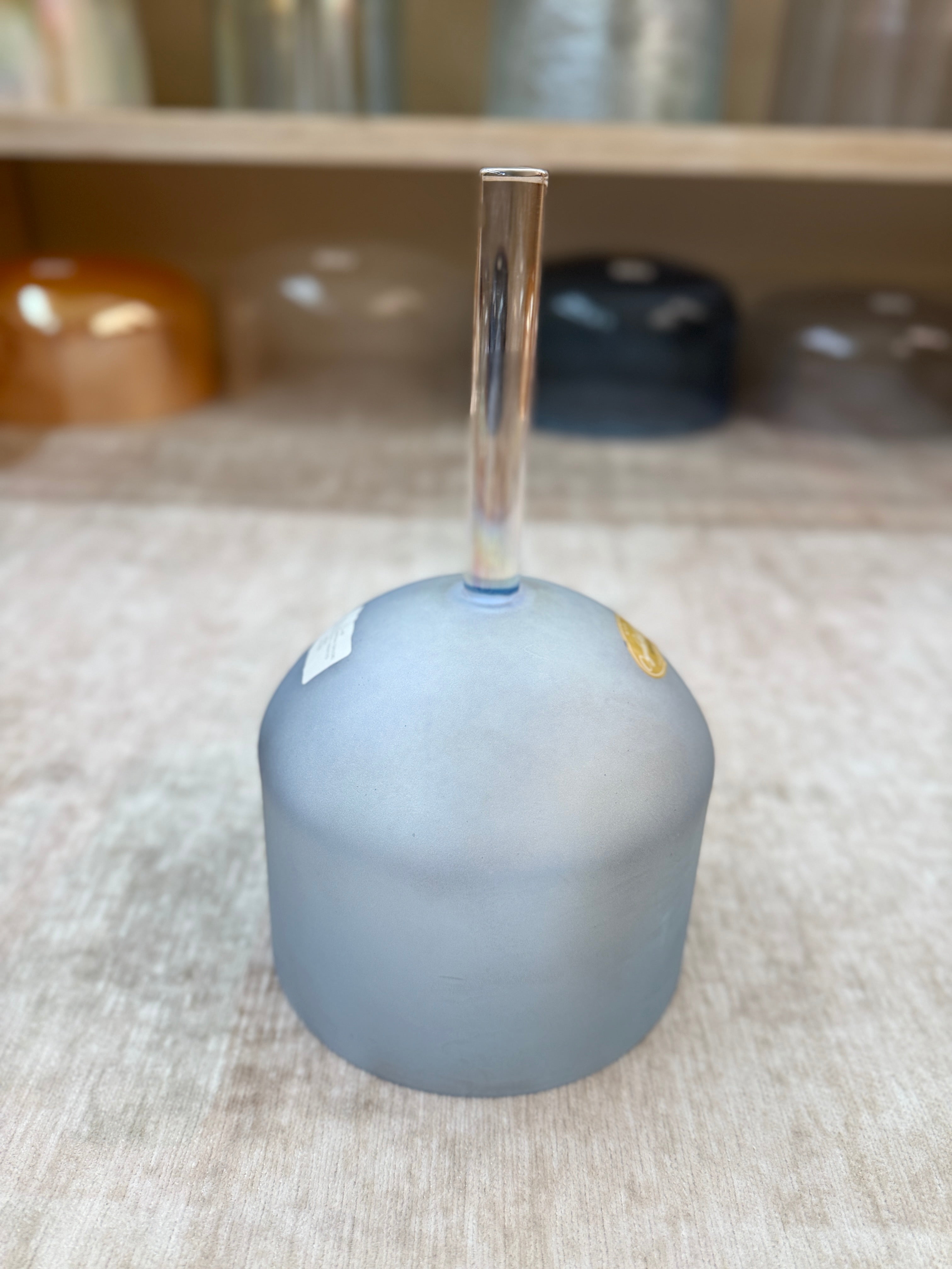 7" G+40 Indigo, Palladium (Inside) Practitioner, Frosted Bowl 117632 Crystal Tones® Alchemy Crystal Bowl