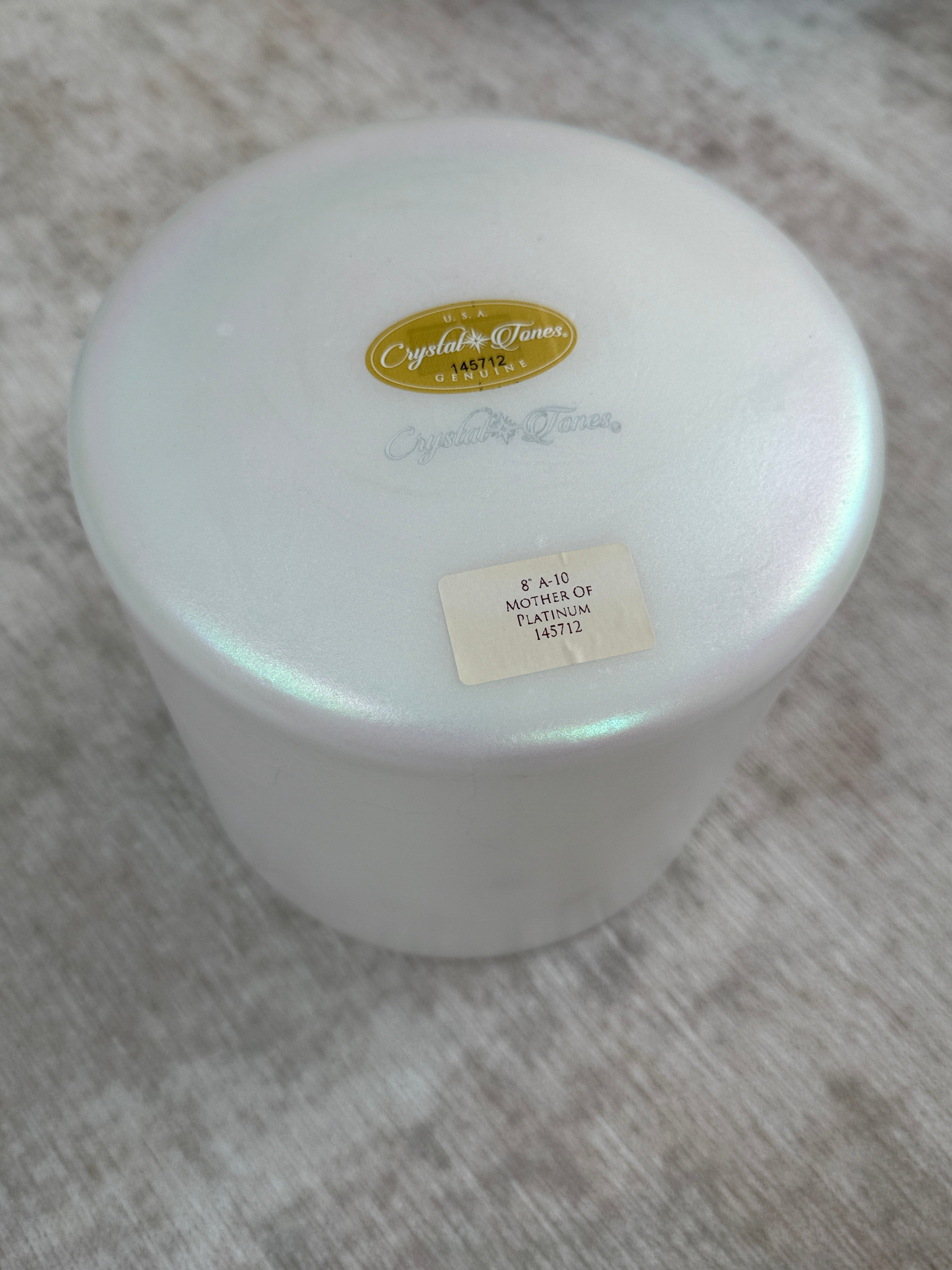 8" A-10 Mother of Platinum 145712 Crystal Tones® Alchemy Singing Bowl