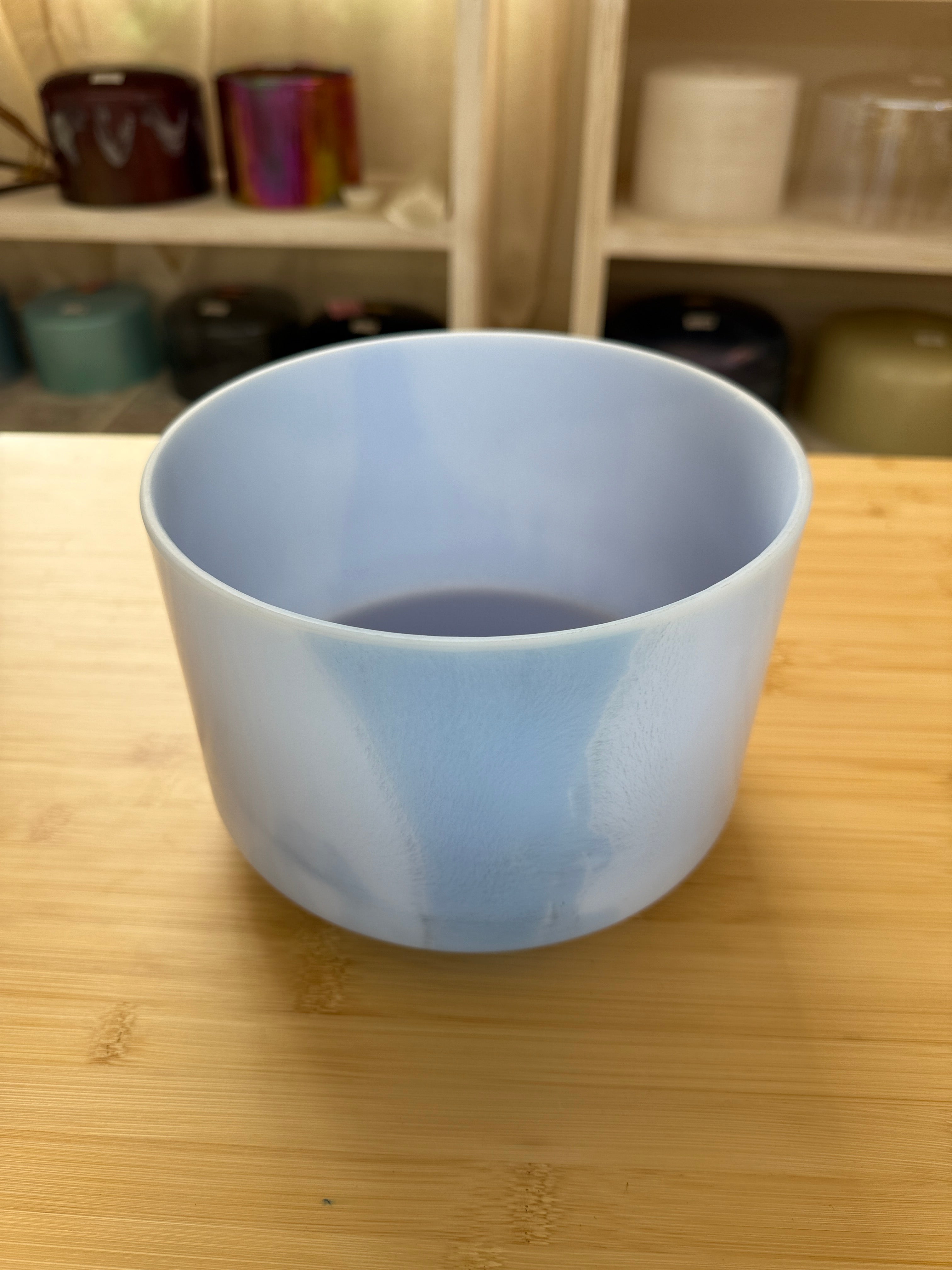 8" A+25 Turquoise Frosted Rim Inside 144463 Crystal Tones® Alchemy Crystal Bowl
