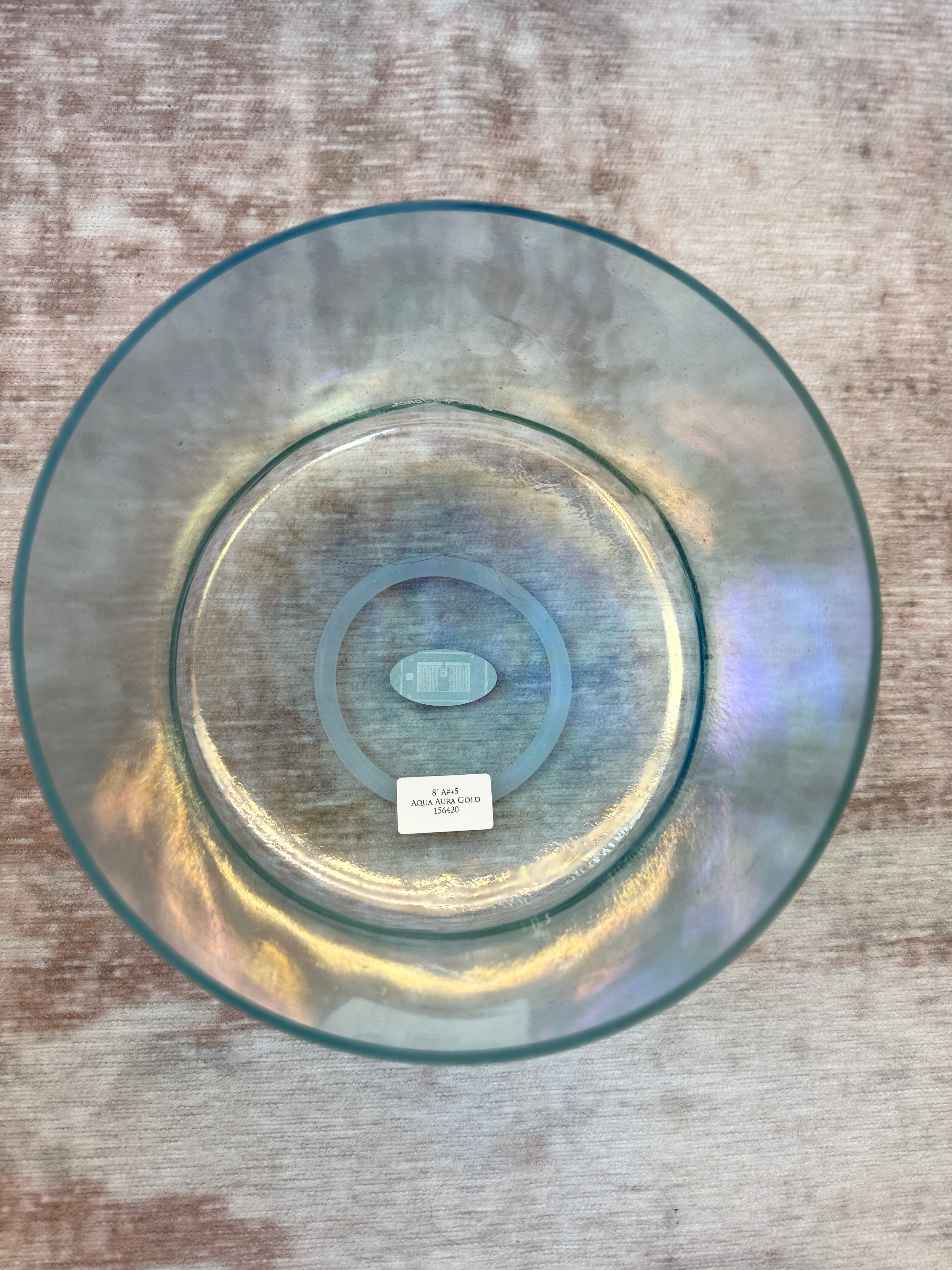 8" A#+5 Aqua Aura Gold 156420 Crystal Tones® Alchemy Crystal Bowl