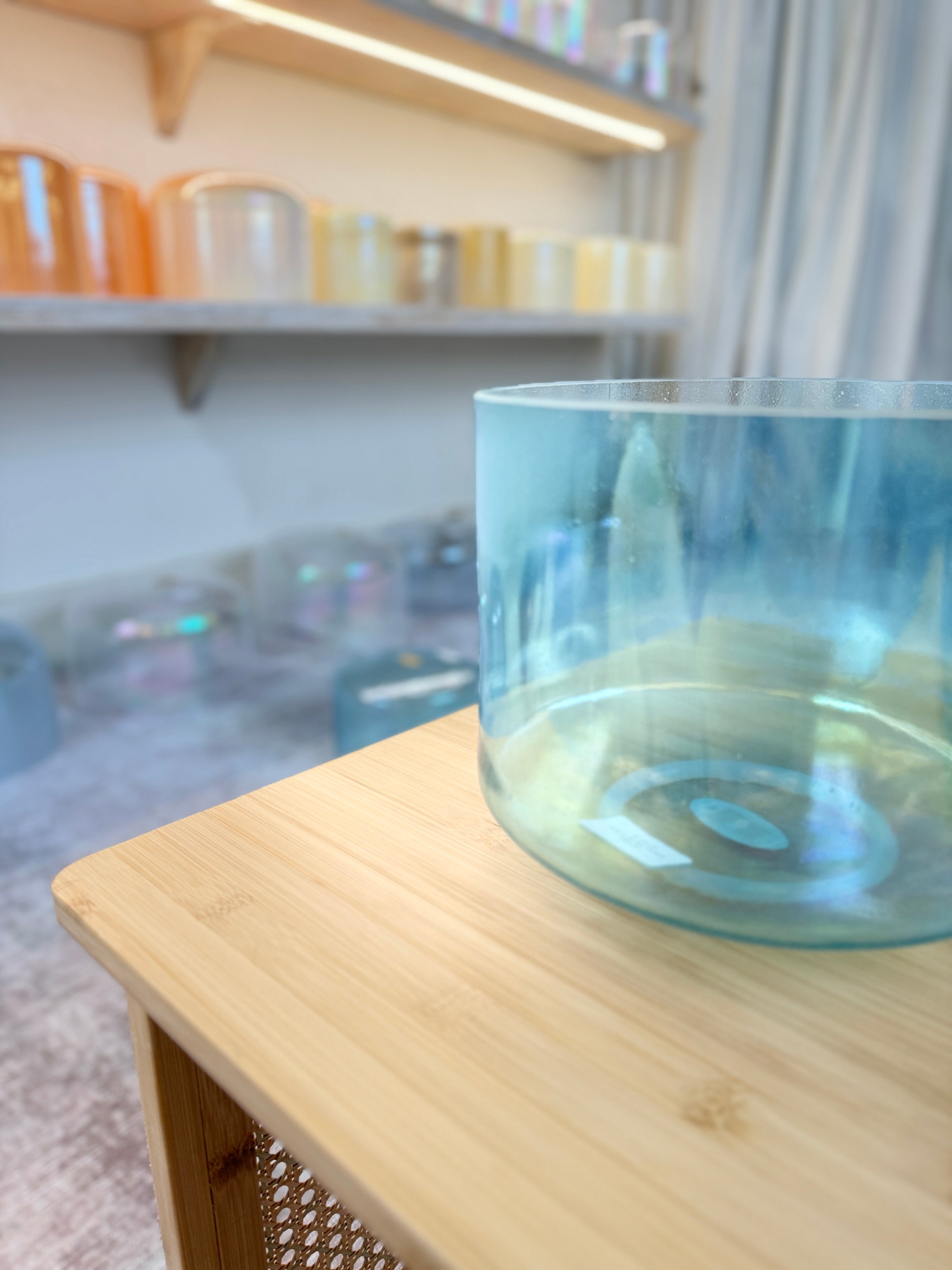 8" A#+5 Aqua Aura Gold 156420 Crystal Tones® Alchemy Crystal Bowl