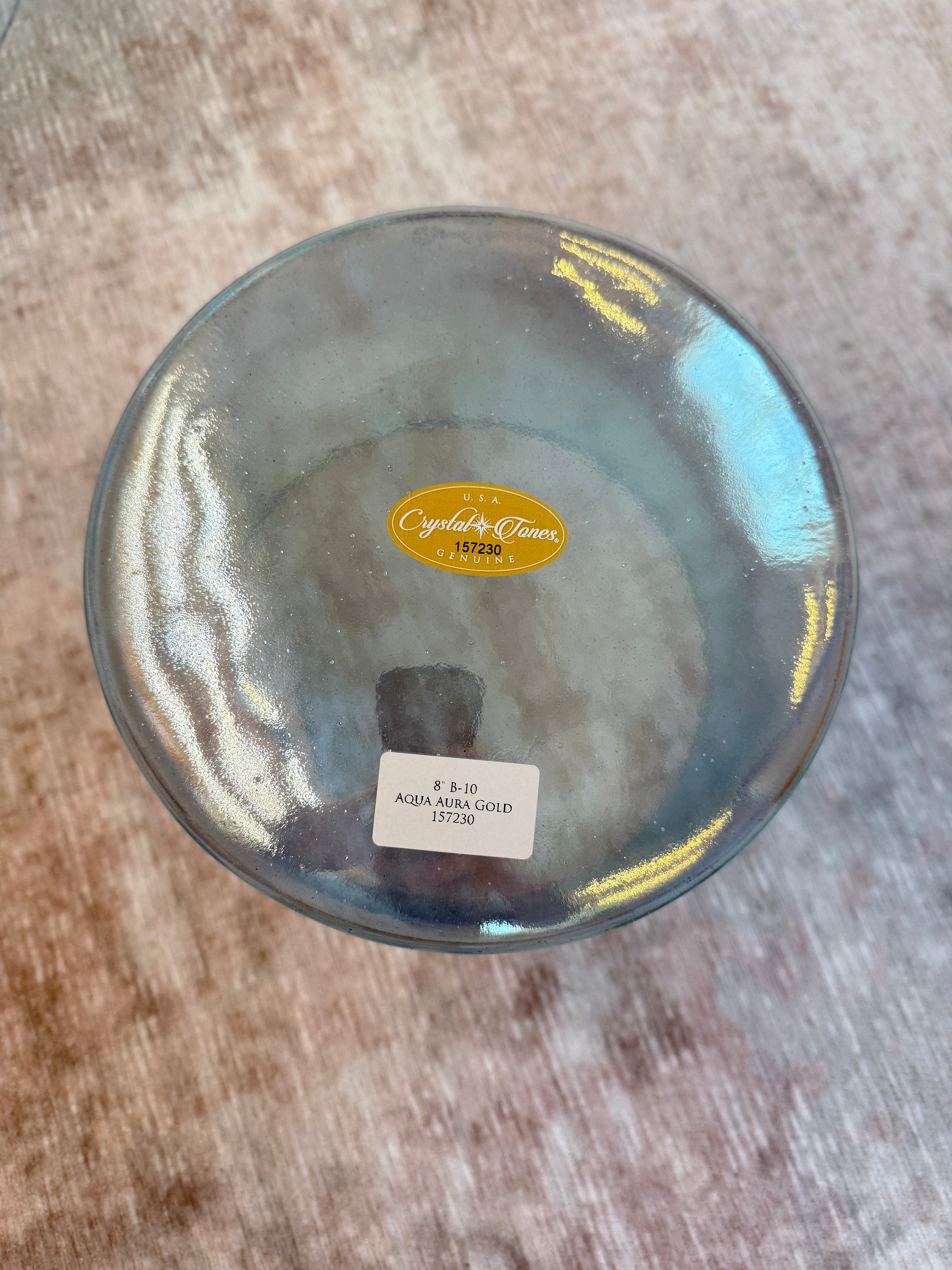 8" B-10 Aqua Aura Gold 157230 Crystal Tones® Alchemy Singing Bowl