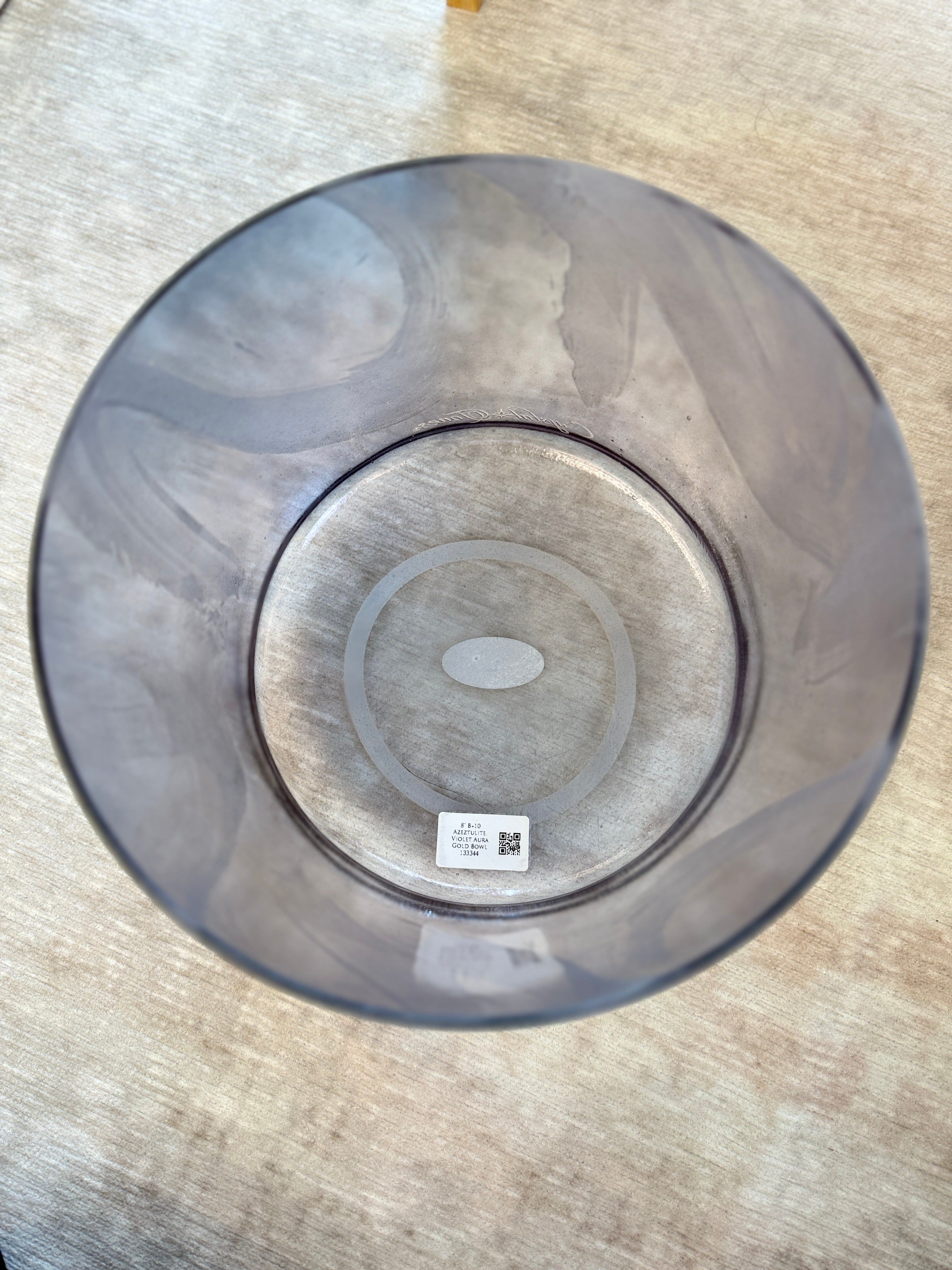 8" B+10 Azeztulite, Violet Aura Gold Bowl 133344 Crystal Tones® Alchemy Singing Bowl
