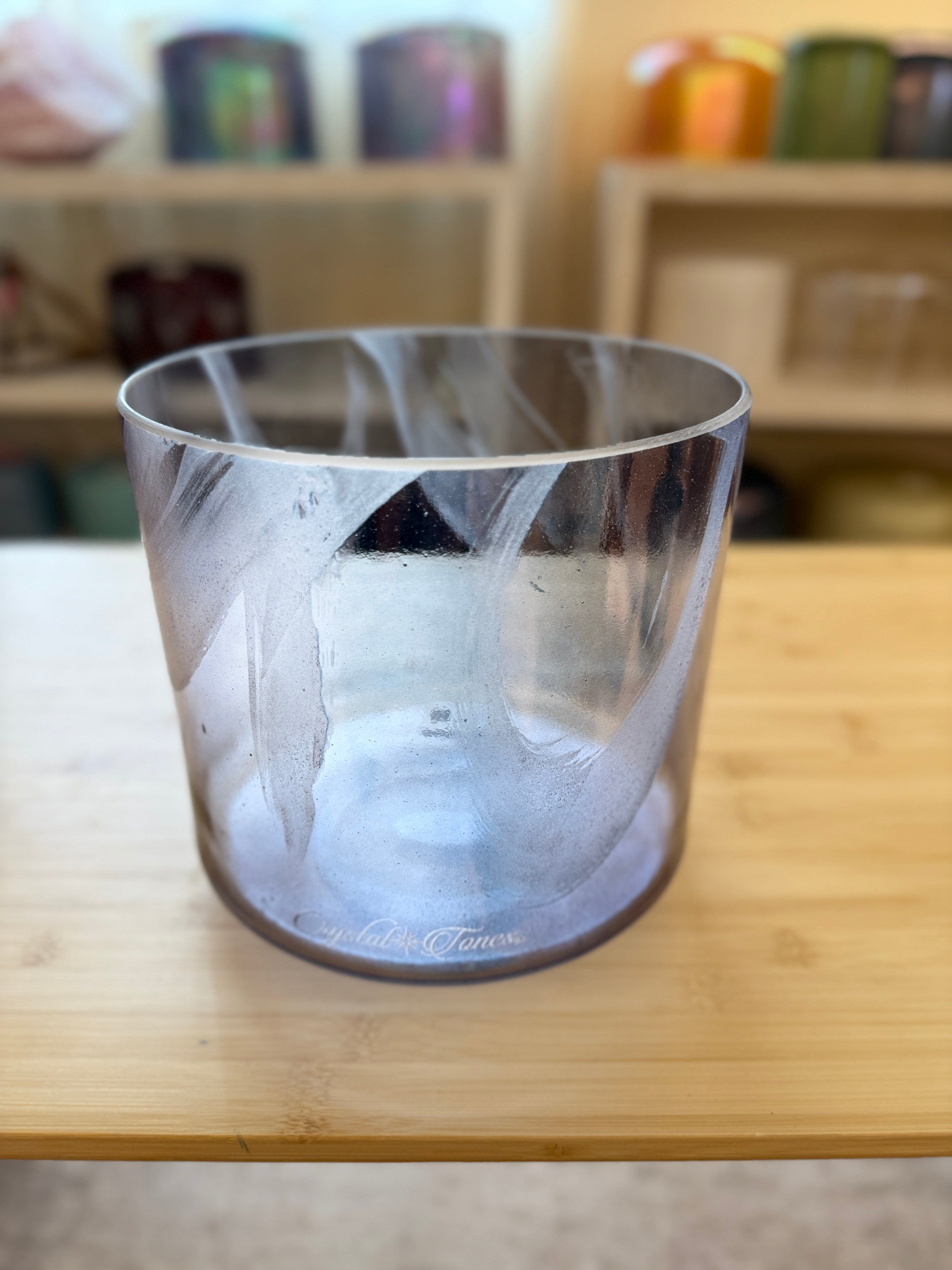 8" B+10 Azeztulite, Violet Aura Gold Bowl 133344 Crystal Tones® Alchemy Singing Bowl