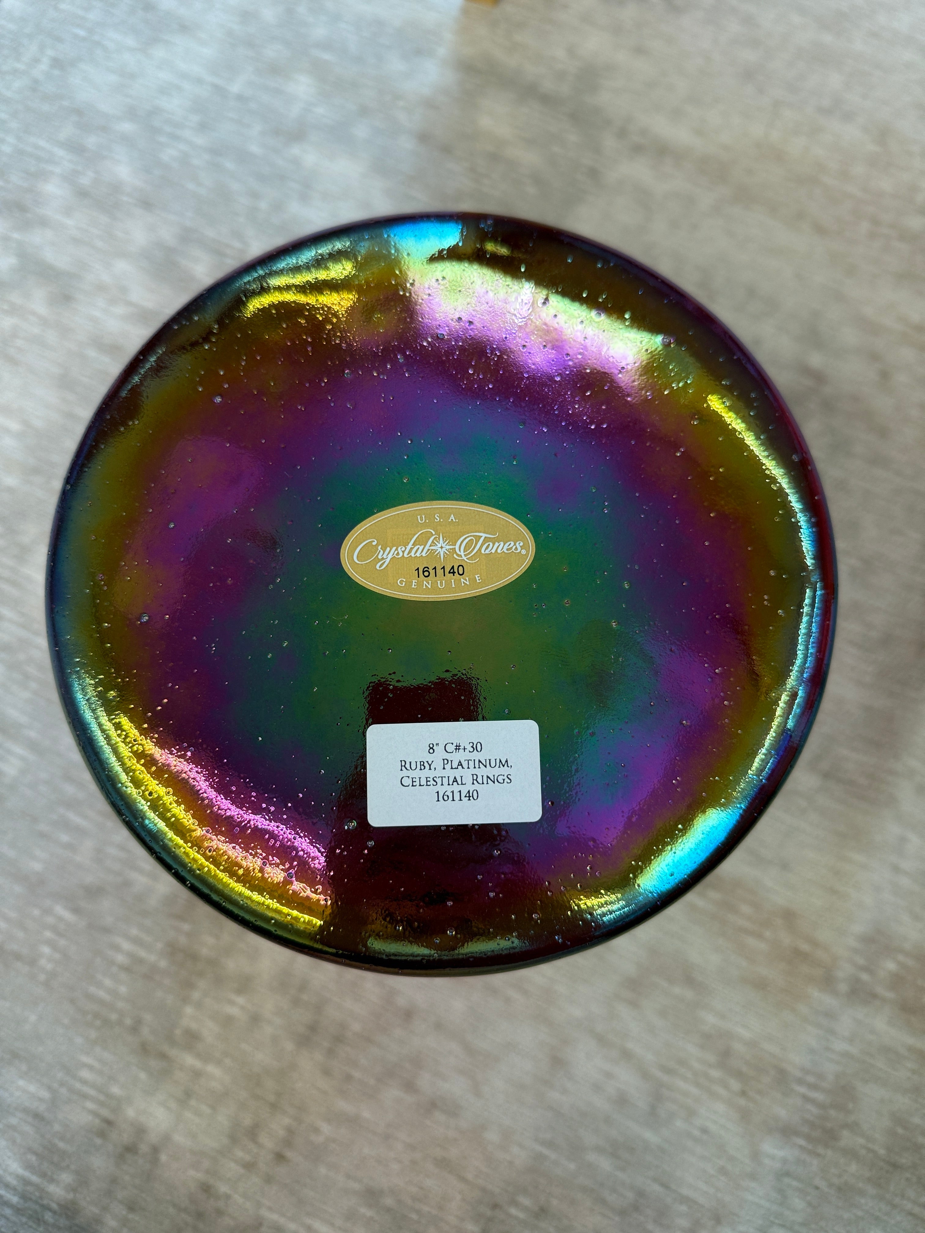 8" C#+30 Ruby, Platinum, Celestial Rings 161140 Crystal Tones® Alchemy Singing Bowl