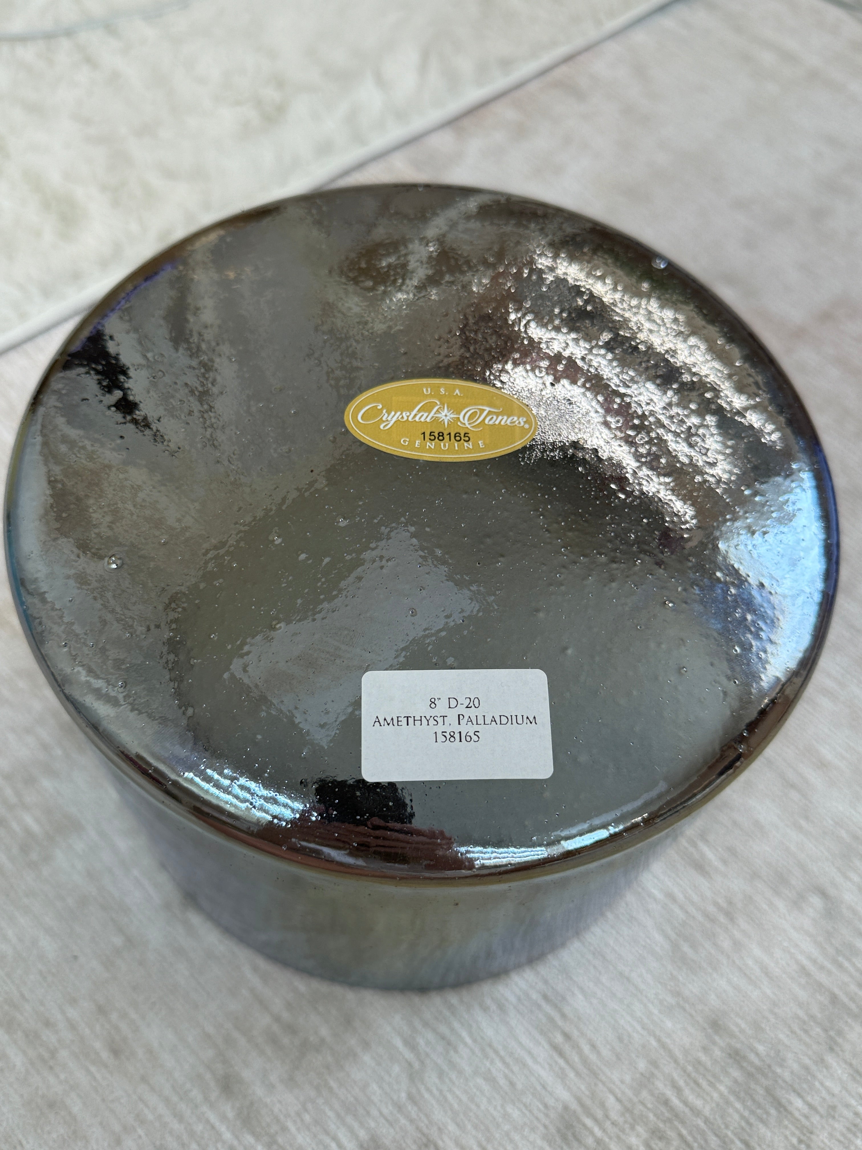 8" D-20 Amethyst, Palladium 158165 Crystal Tones Alchemy Singing Bowl