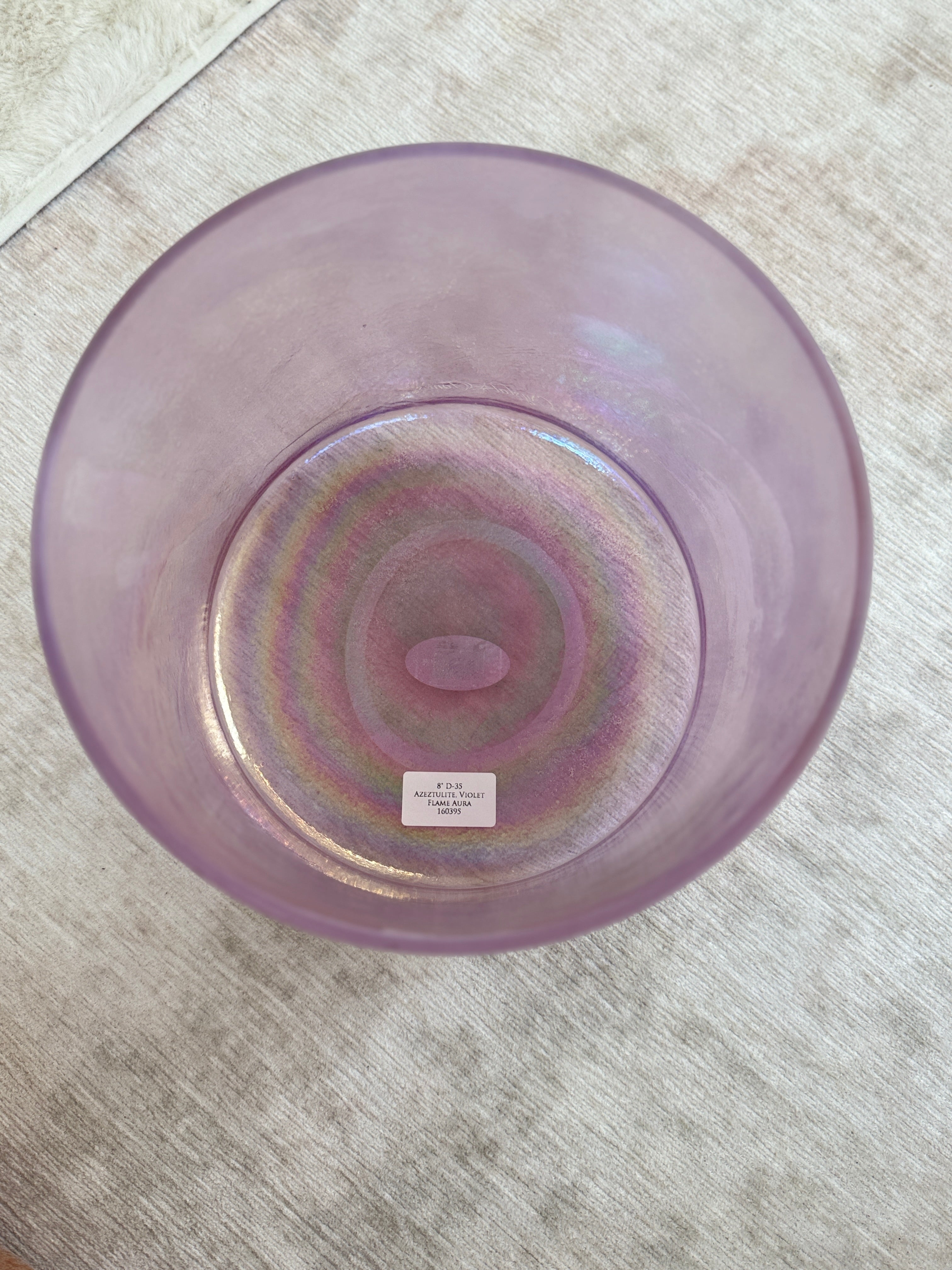 8" D-35 Azeztulite, Violet Flame Aura 160395 Crystal Tones® Alchemy Singing Bowl