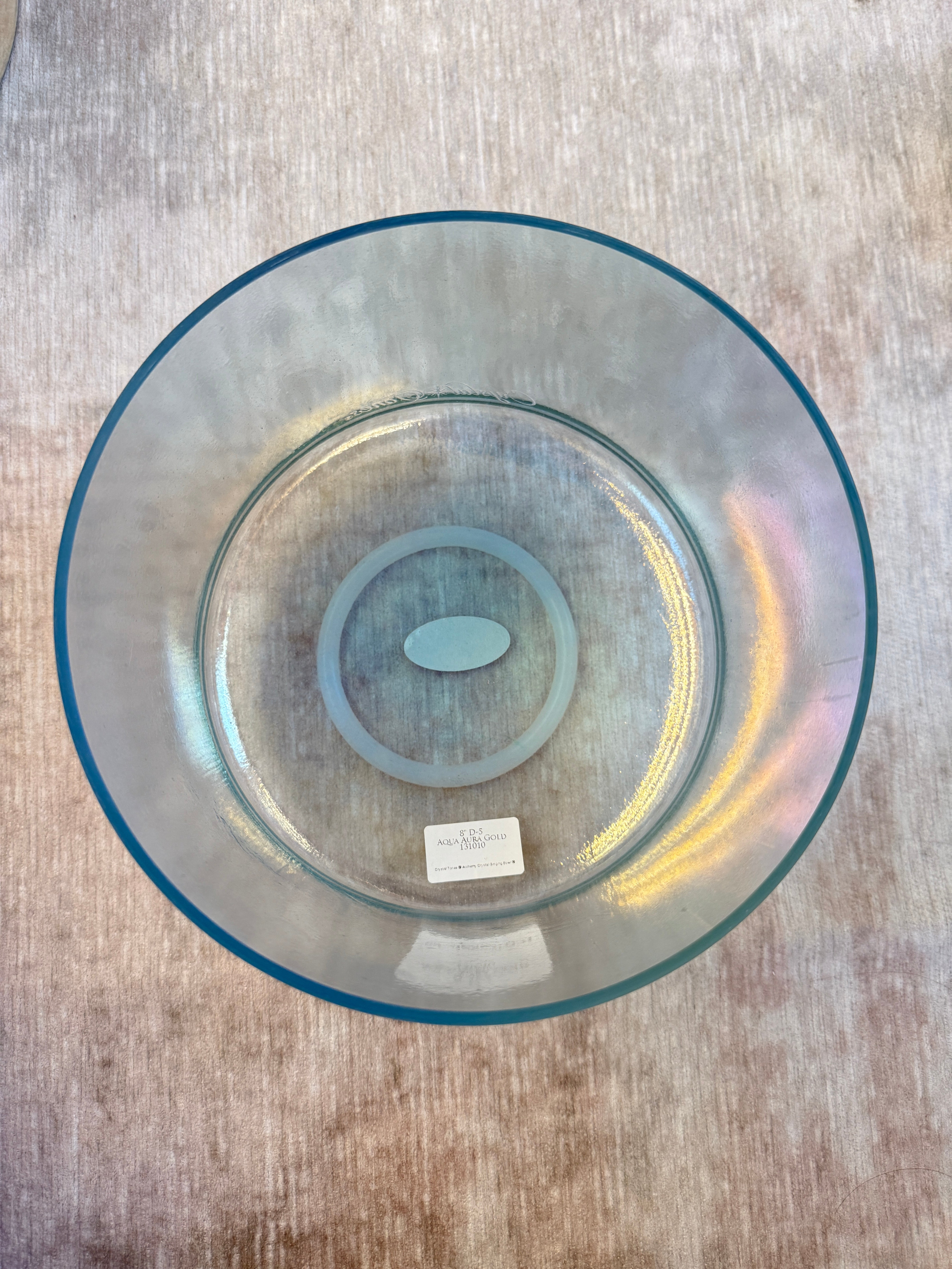 8" D-5 Aqua Aura Gold 131010 Crystal Tones® Alchemy Singing Bowl