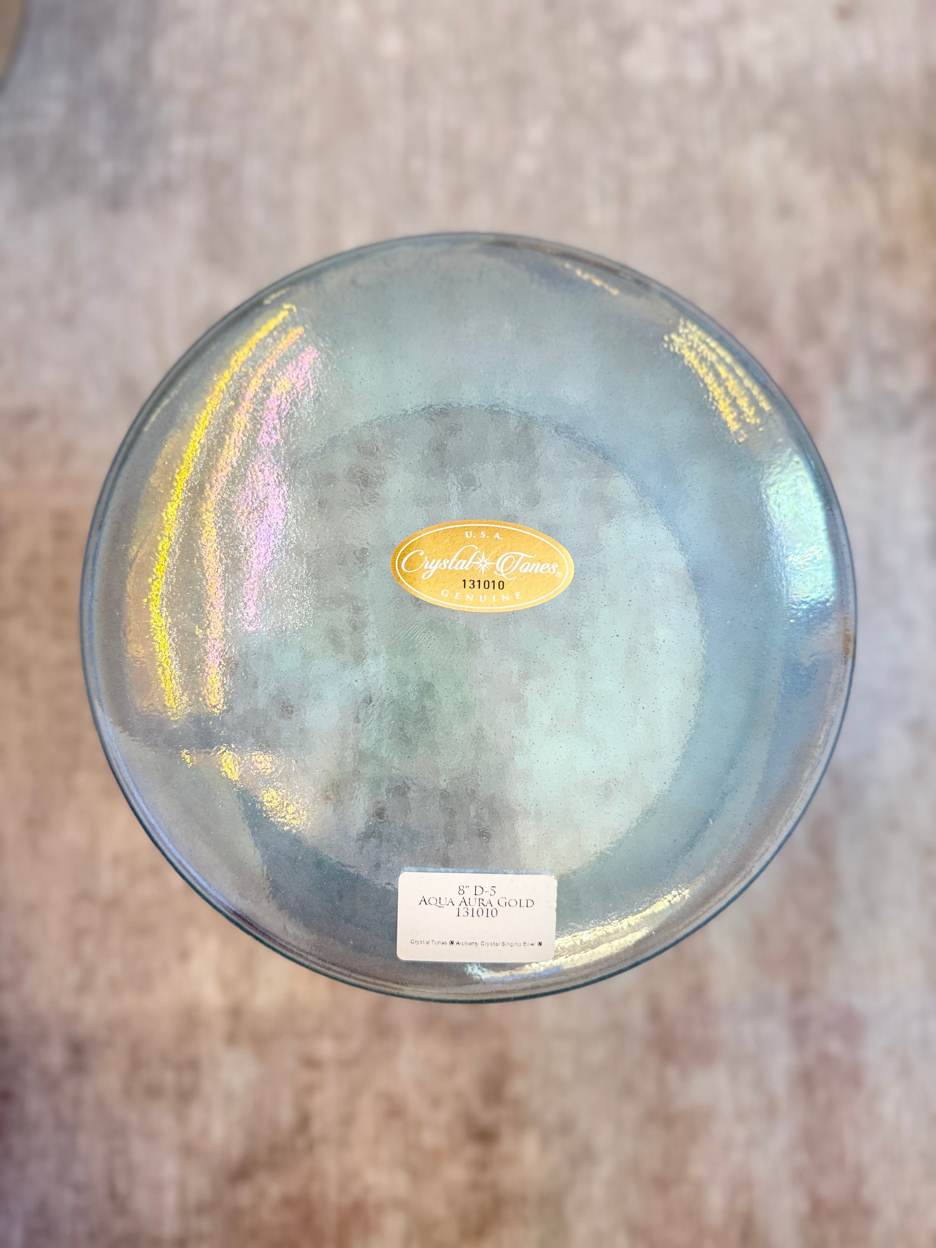 8" D-5 Aqua Aura Gold 131010 Crystal Tones® Alchemy Singing Bowl