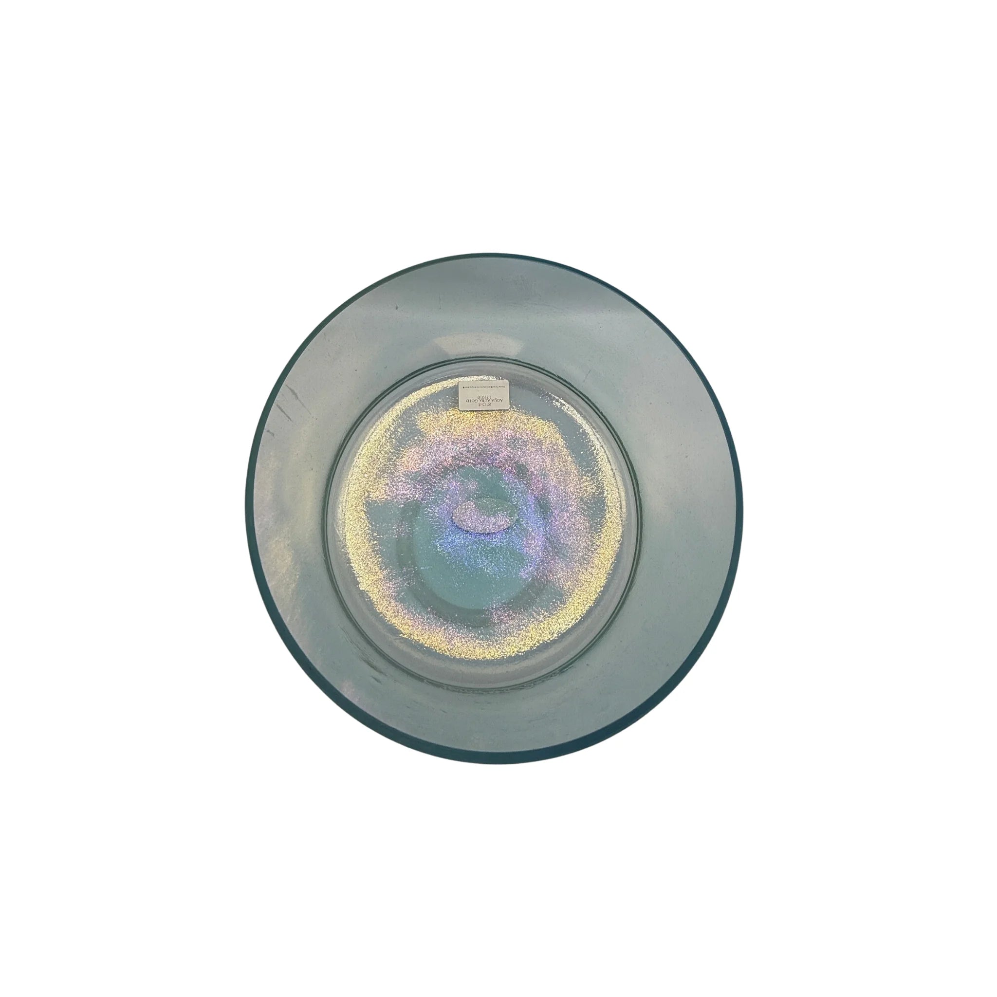 8" D-5 Aqua Aura Gold Bowl