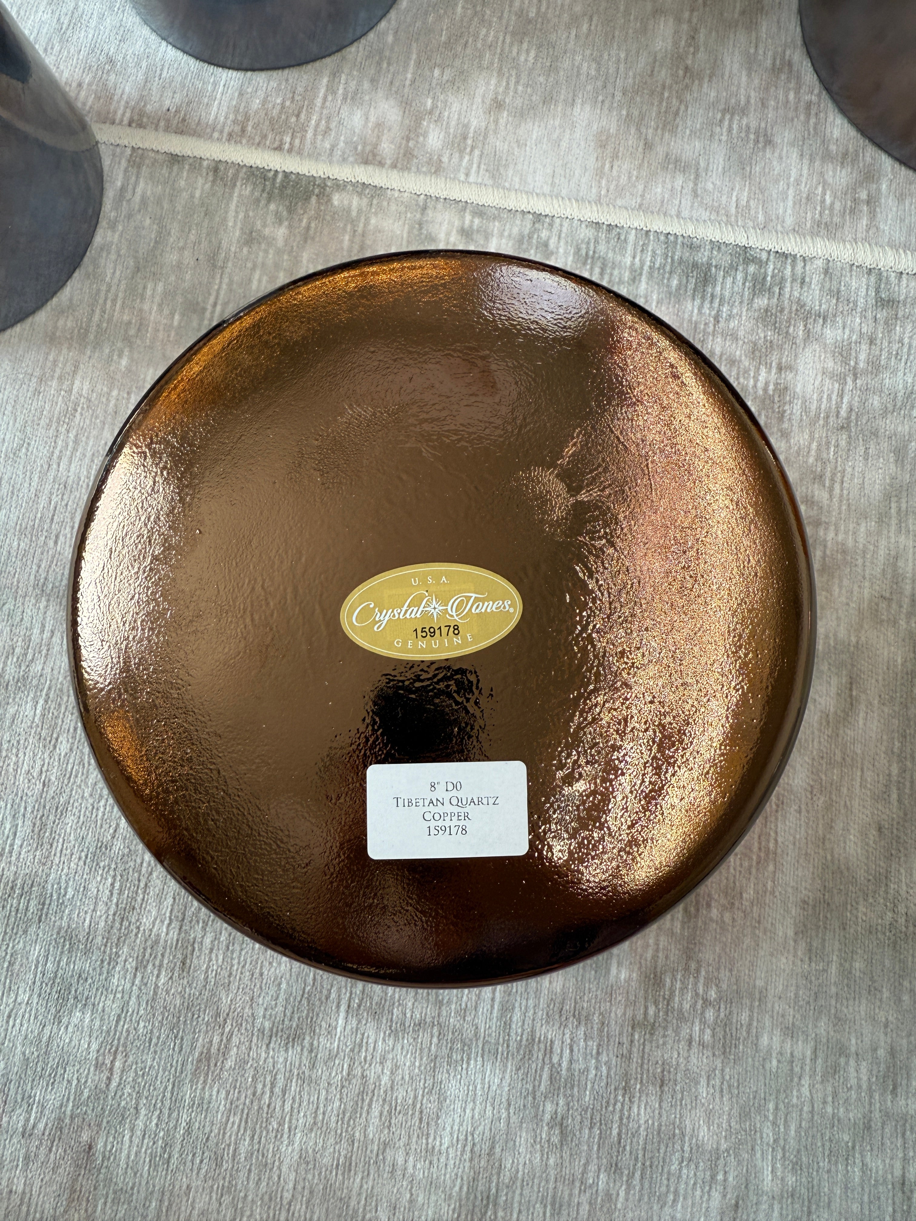 8" D0 Tibetan Quartz Copper 159178 Crystal Tones® Alchemy Singing Bowl