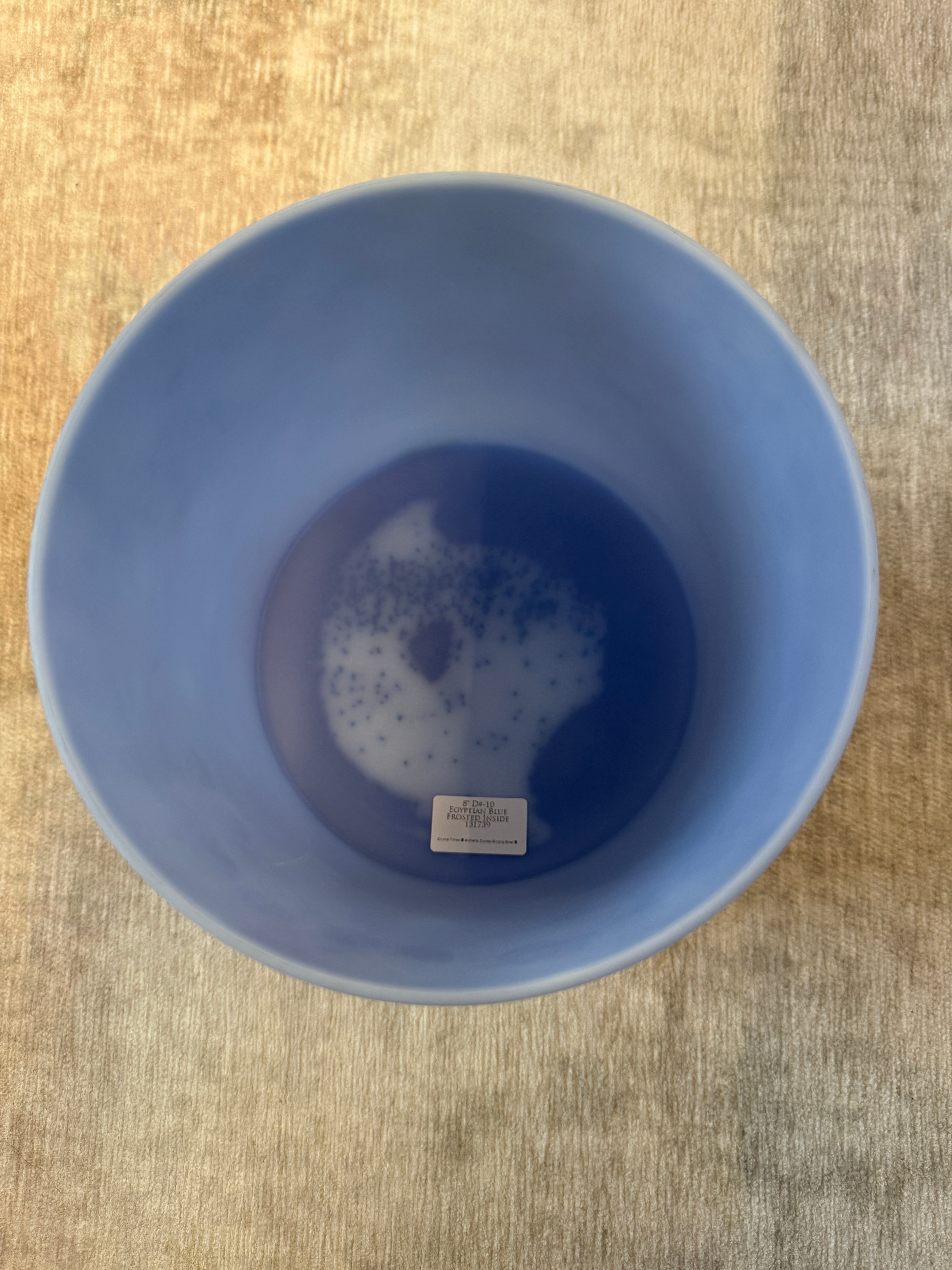 8" D#-10 Egyptian Blue, Frosted Inside 131739 Crystal Tones® Alchemy Singing Bowl