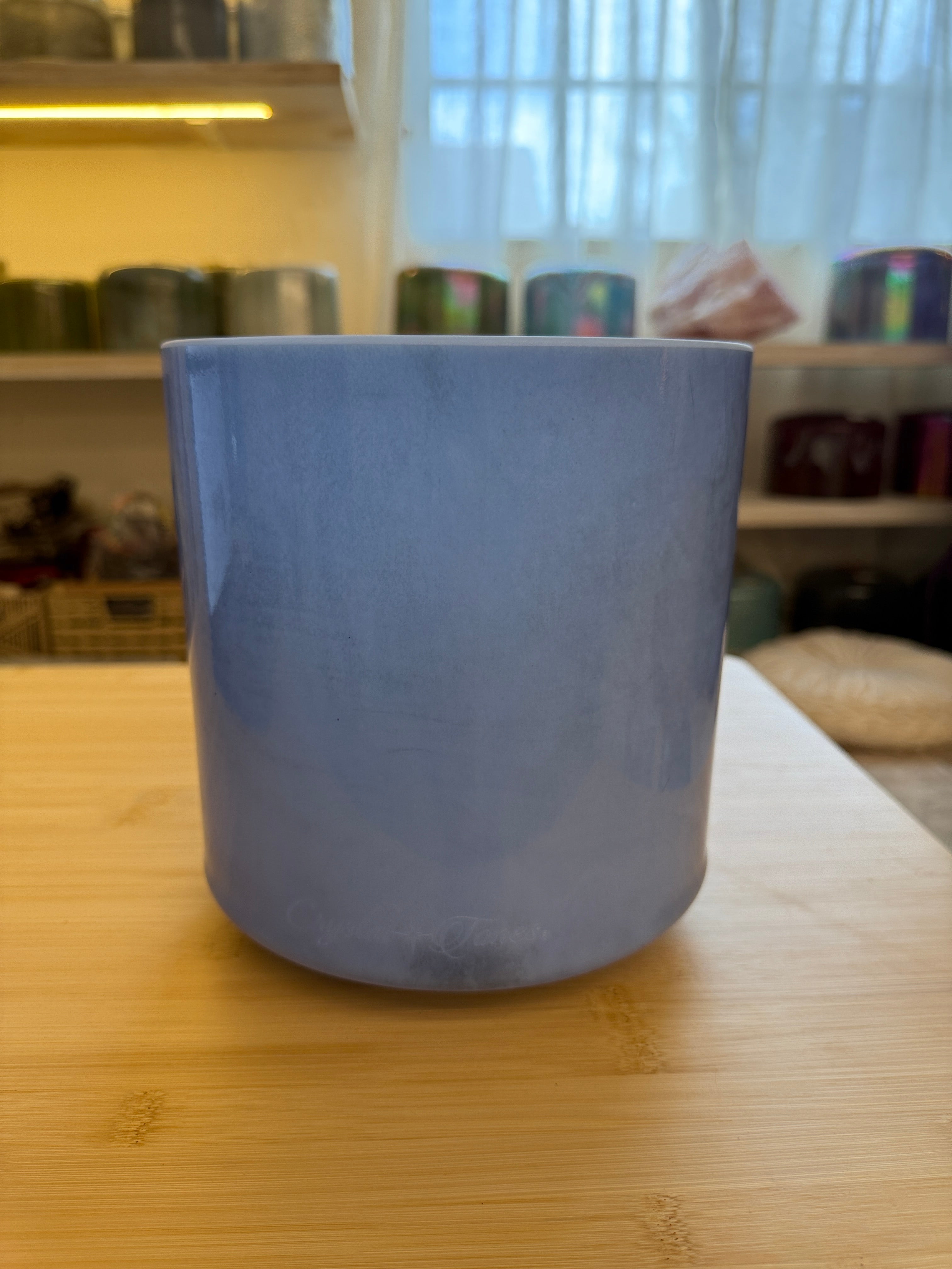 8" D#-10 Egyptian Blue, Frosted Inside 131739 Crystal Tones® Alchemy Singing Bowl