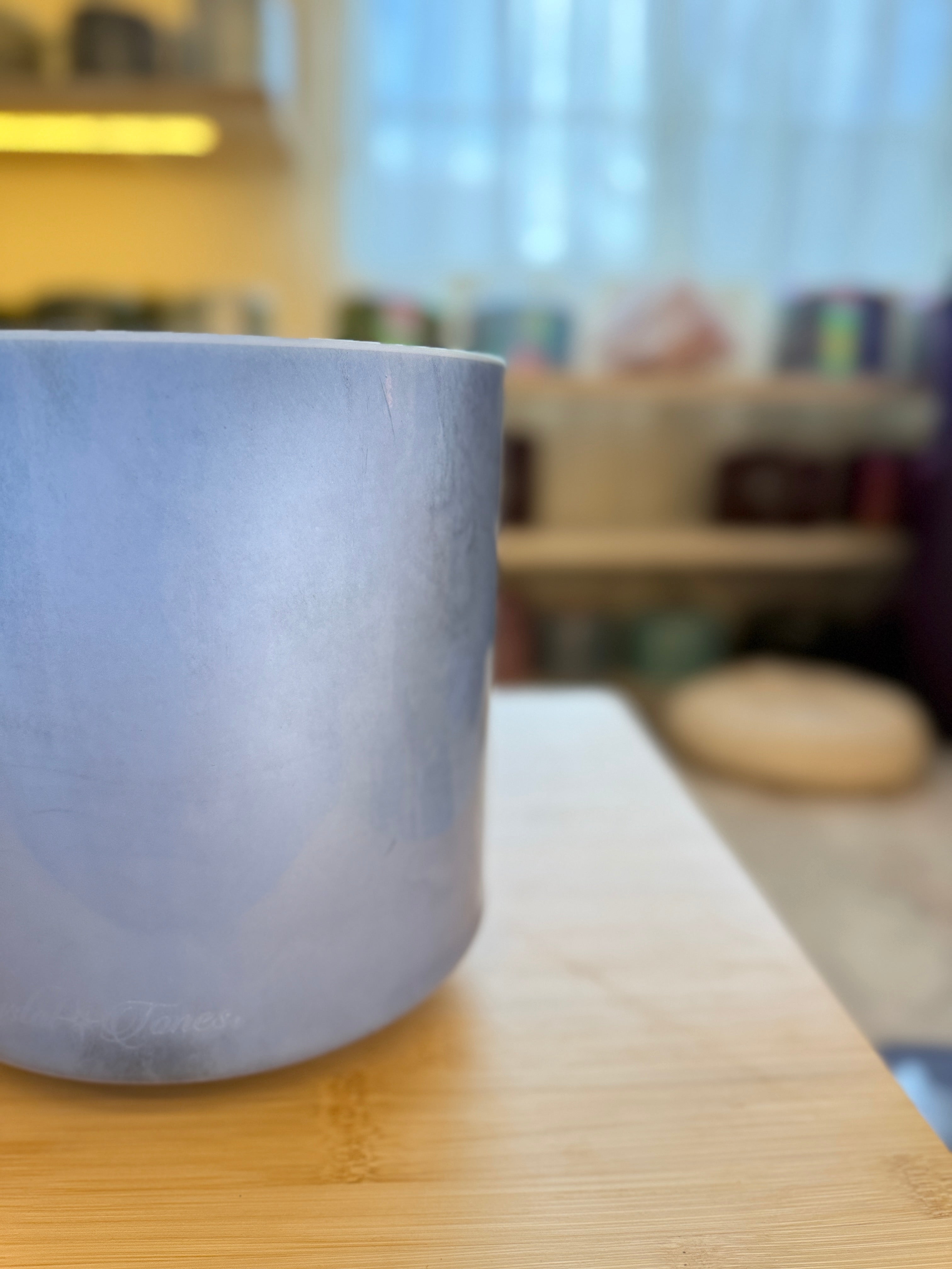 8" D#-10 Egyptian Blue, Frosted Inside 131739 Crystal Tones® Alchemy Singing Bowl