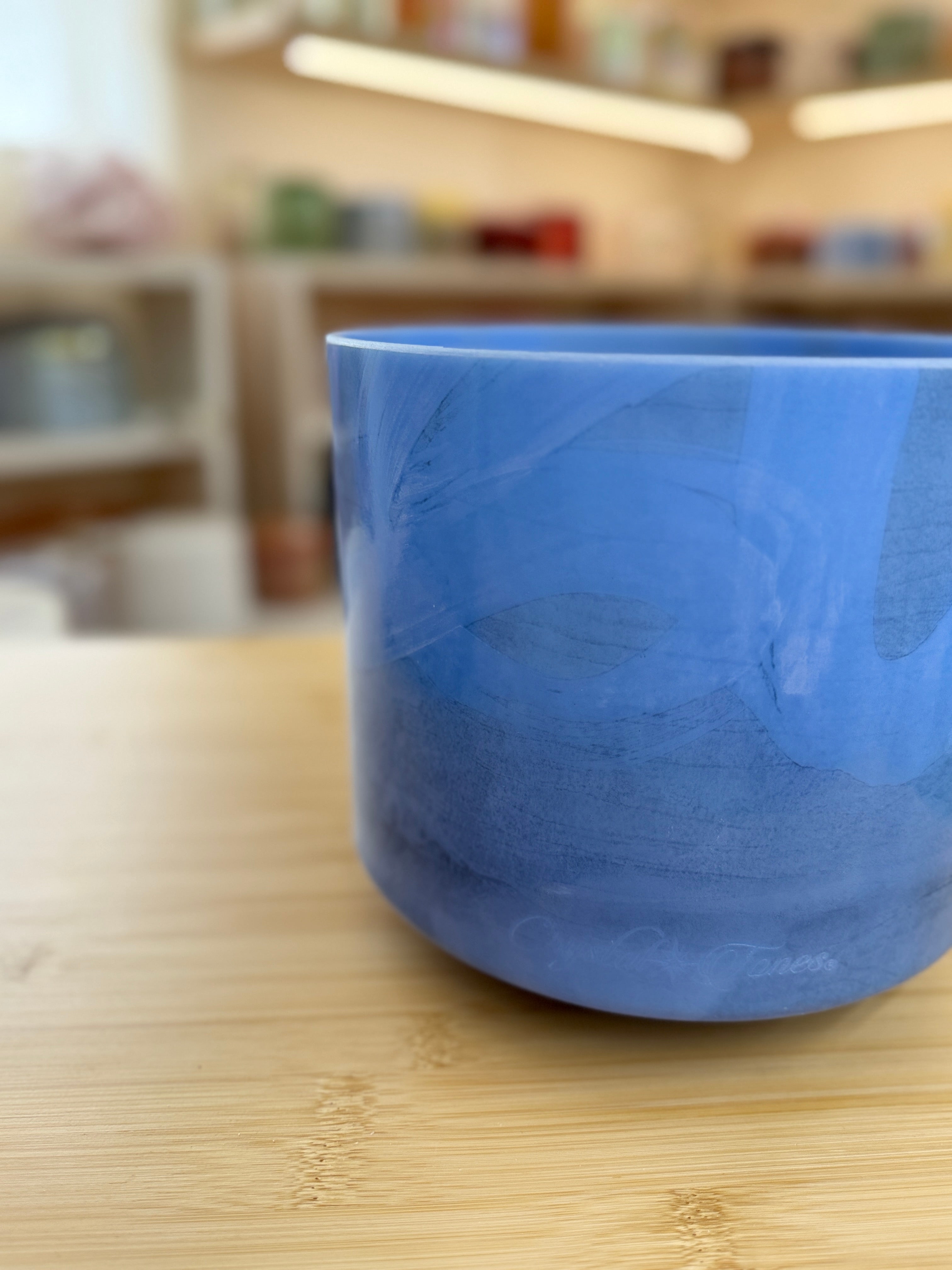 8" D#-30 Larimar 132603 Crystal Tones Alchemy Singing Bowl