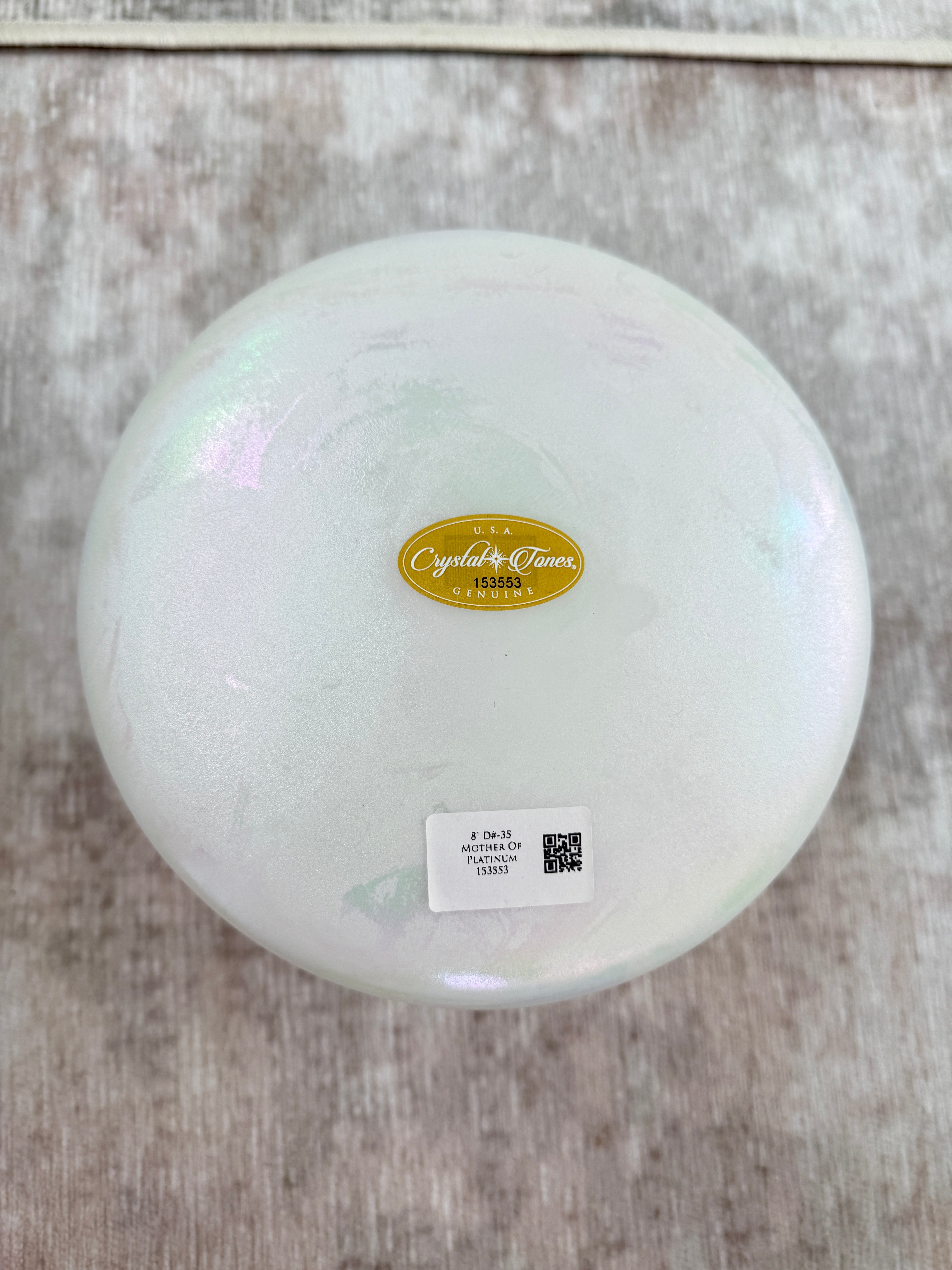 8" D#-35 Mother of Platinum 153553 Crystal Tones® Alchemy Singing Bowl