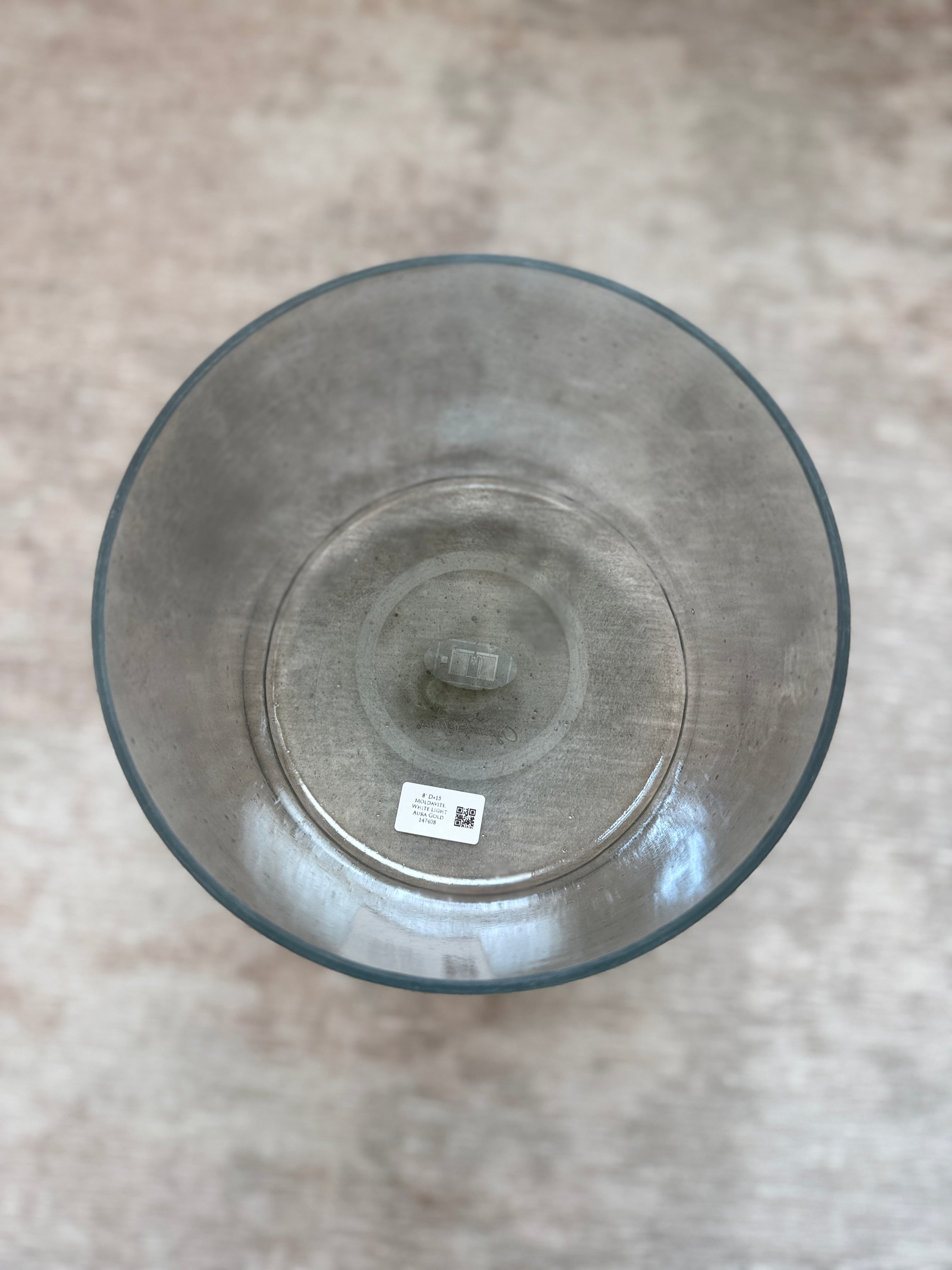 8" D+15 Moldavite, White Light Aura Gold 147408 Crystal Tones® Alchemy Singing Bowl