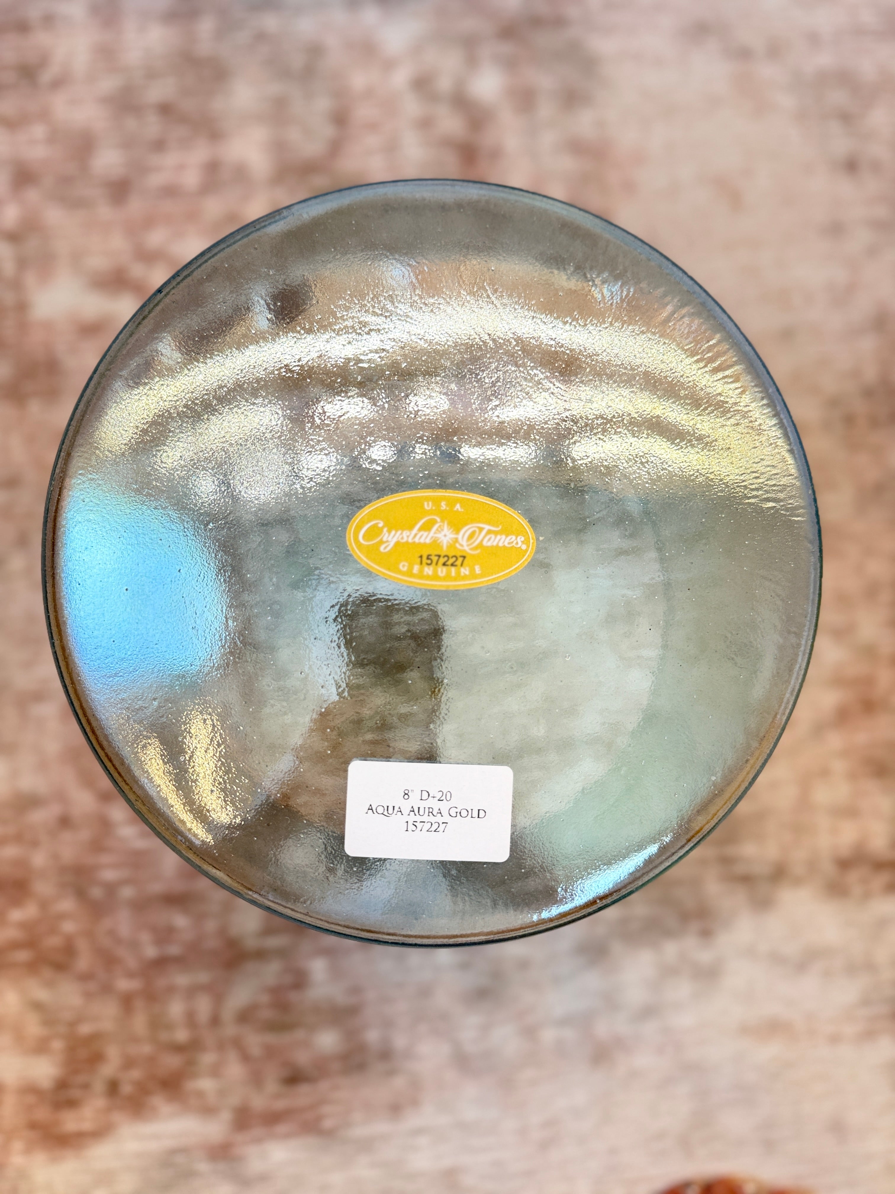8" D+20 Aqua Aura Gold 157227 Crystal Tones® Alchemy Singing Bowl