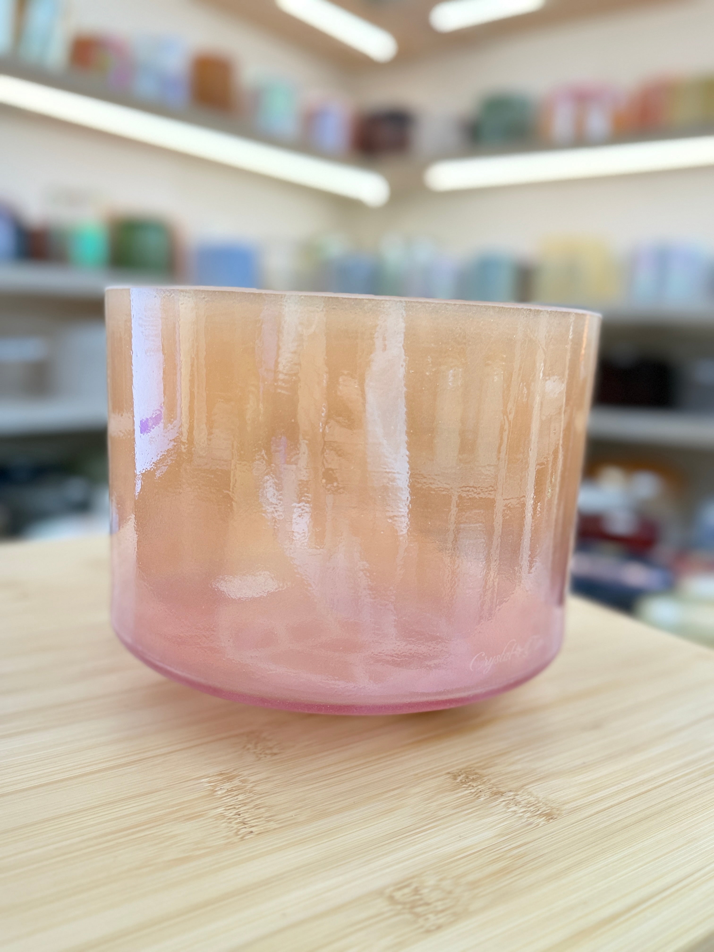 8" E-20 Tesseract Salt, Grandmother, Pink Aura Gold 161636 Crystal Tones® Alchemy Singing Bowl