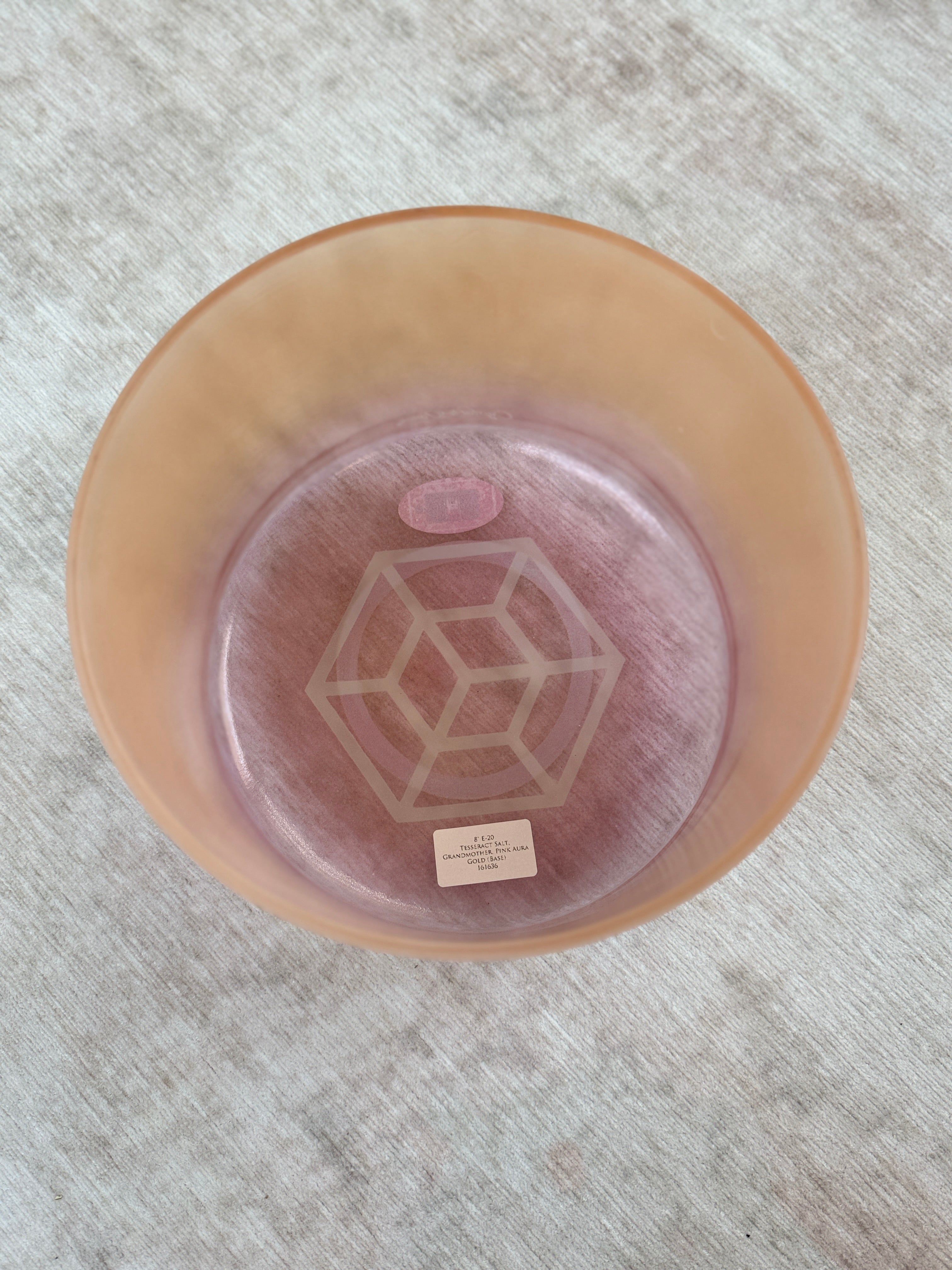 8" E-20 Tesseract Salt, Grandmother, Pink Aura Gold 161636 Crystal Tones® Alchemy Singing Bowl