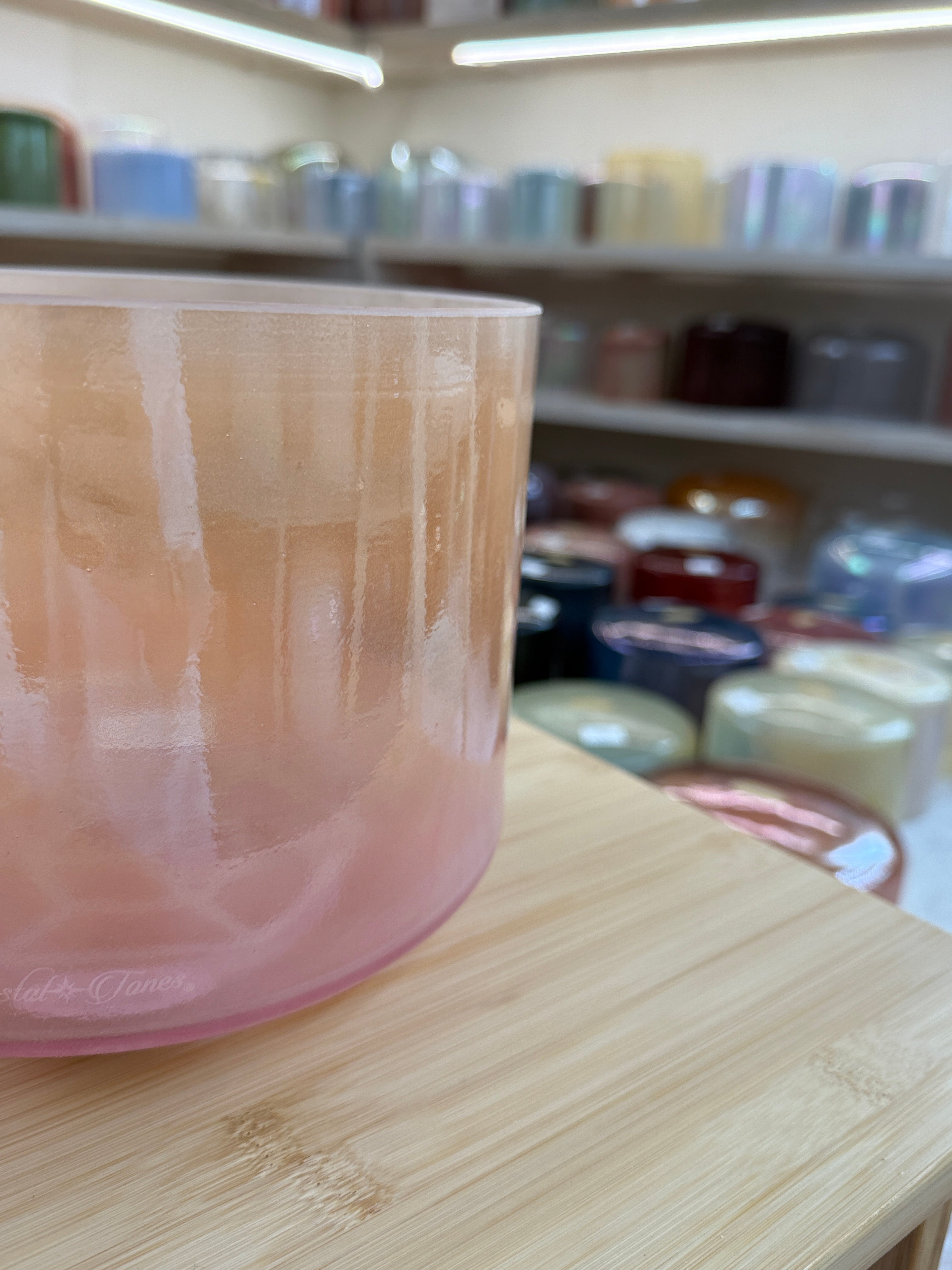 8" E-20 Tesseract Salt, Grandmother, Pink Aura Gold 161636 Crystal Tones® Alchemy Singing Bowl